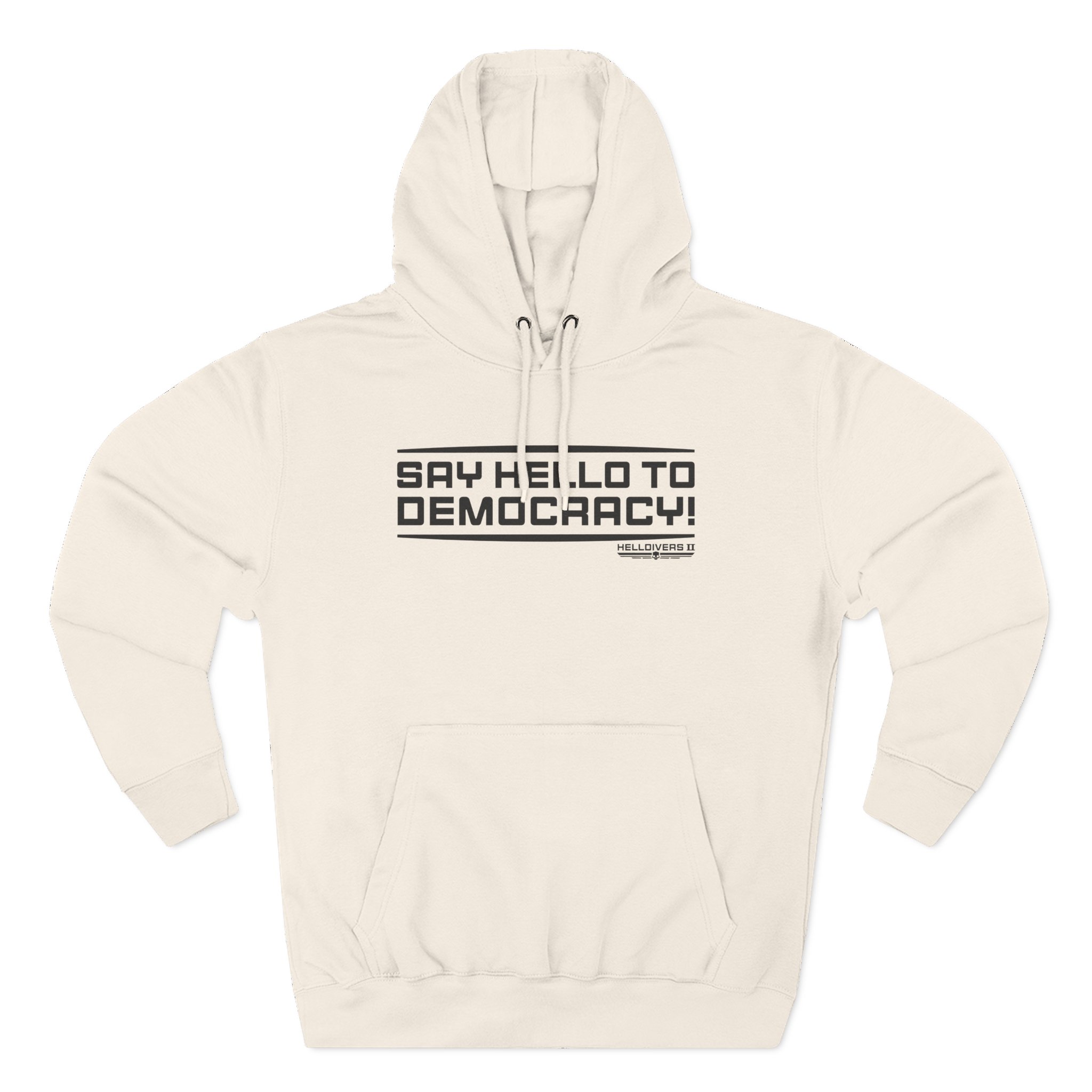 Helldivers Hello to Democracy Three-Panel Fleece Hoodie