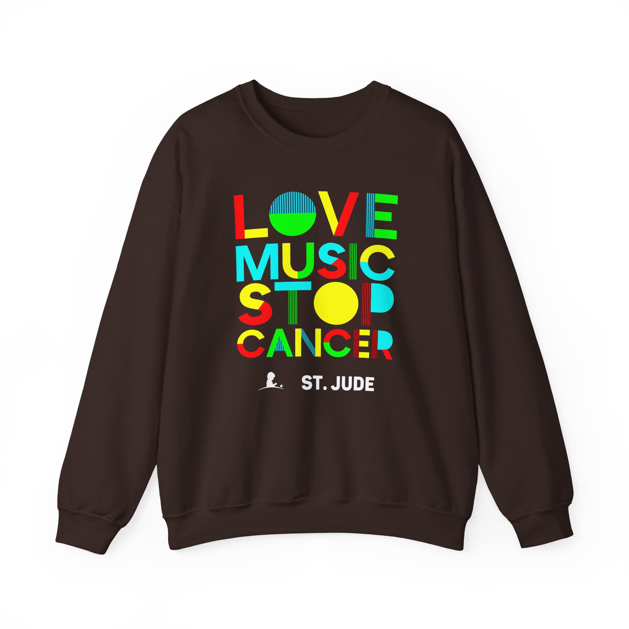 Liquid Stranger Love Music Stop Cancer Unisex Heavy Blendâ„¢ Crewneck Sweatshirt