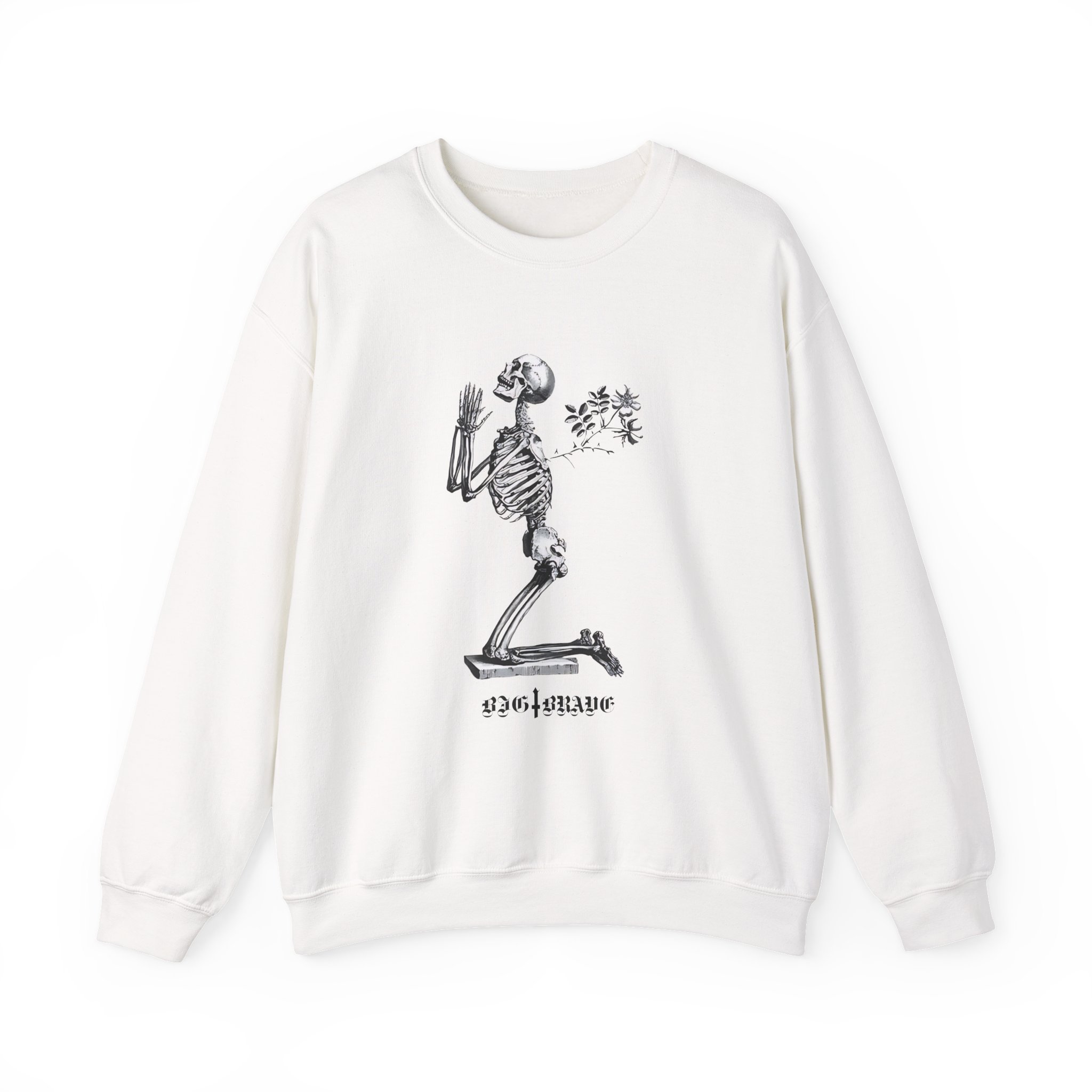 Big Brave Praying Skeleton Unisex Heavy Blendâ„¢ Crewneck Sweatshirt
