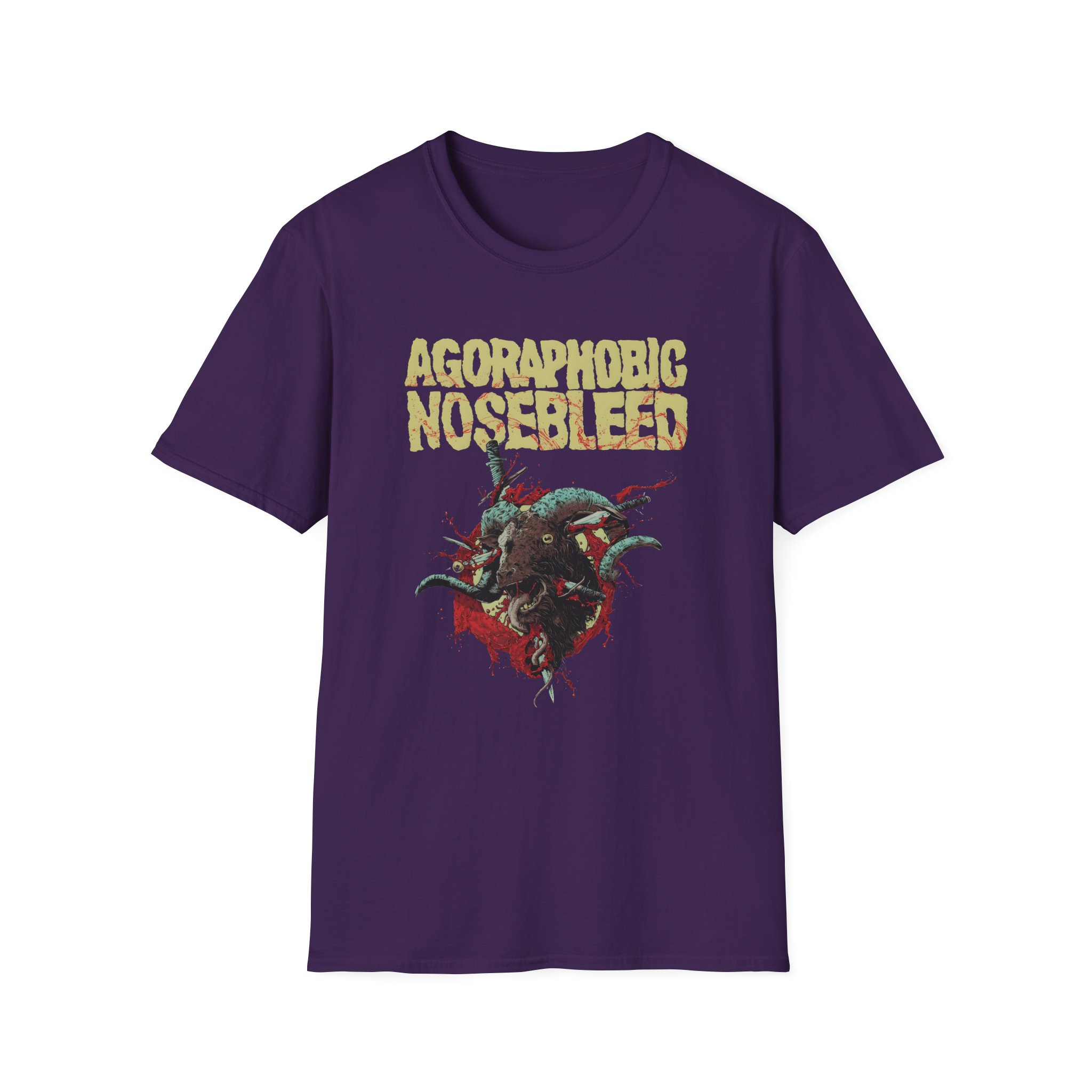 Agoraphobic Nosebleed Goat Head Unisex Softstyle T-Shirt