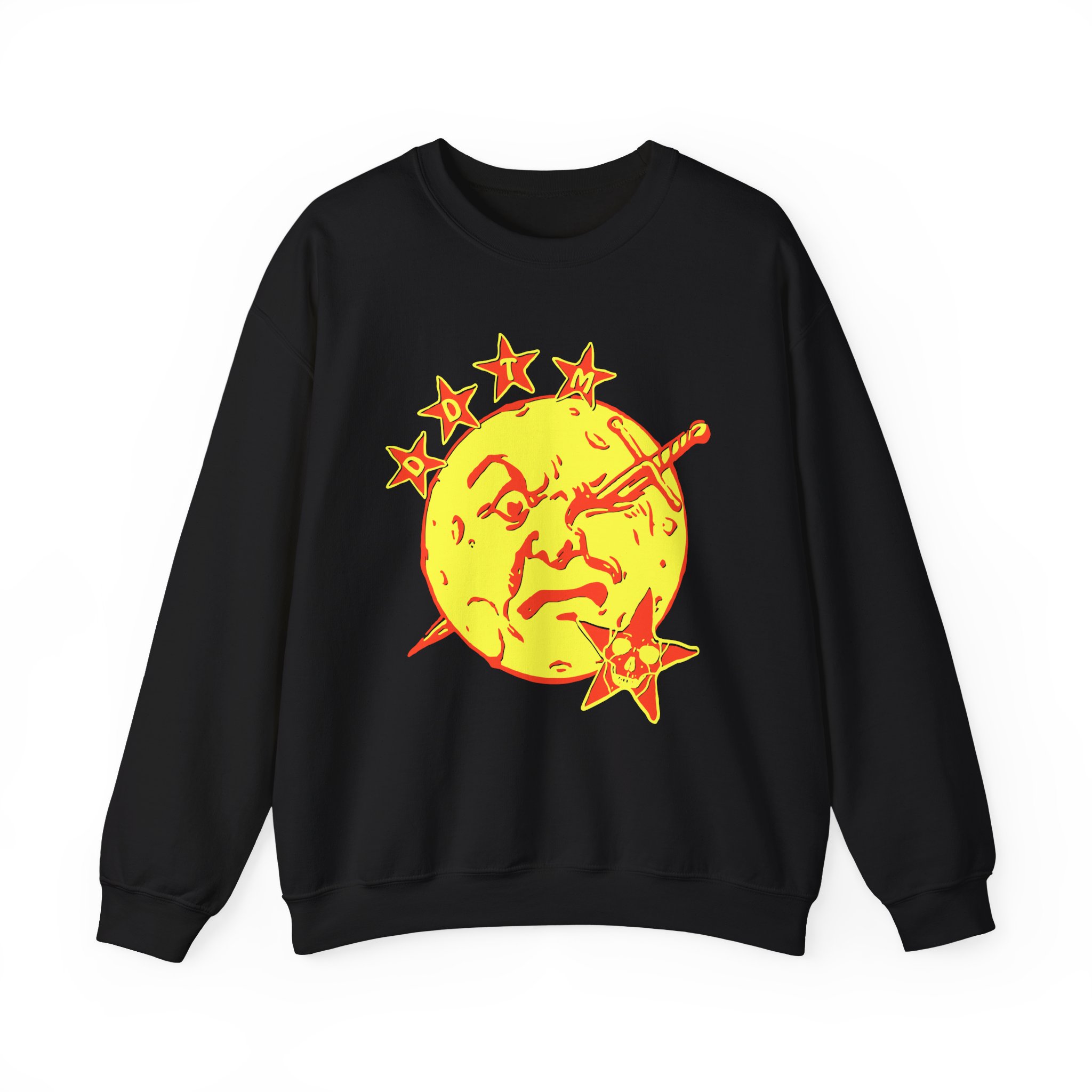 Foxing Moon Face Unisex Heavy Blendâ„¢ Crewneck Sweatshirt