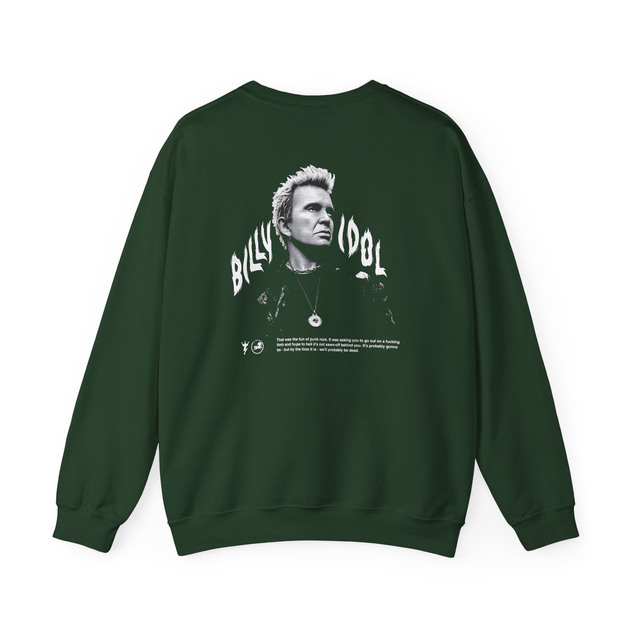 Billy Idol Flames Punk Quote Unisex Heavy Blendâ„¢ Crewneck Sweatshirt