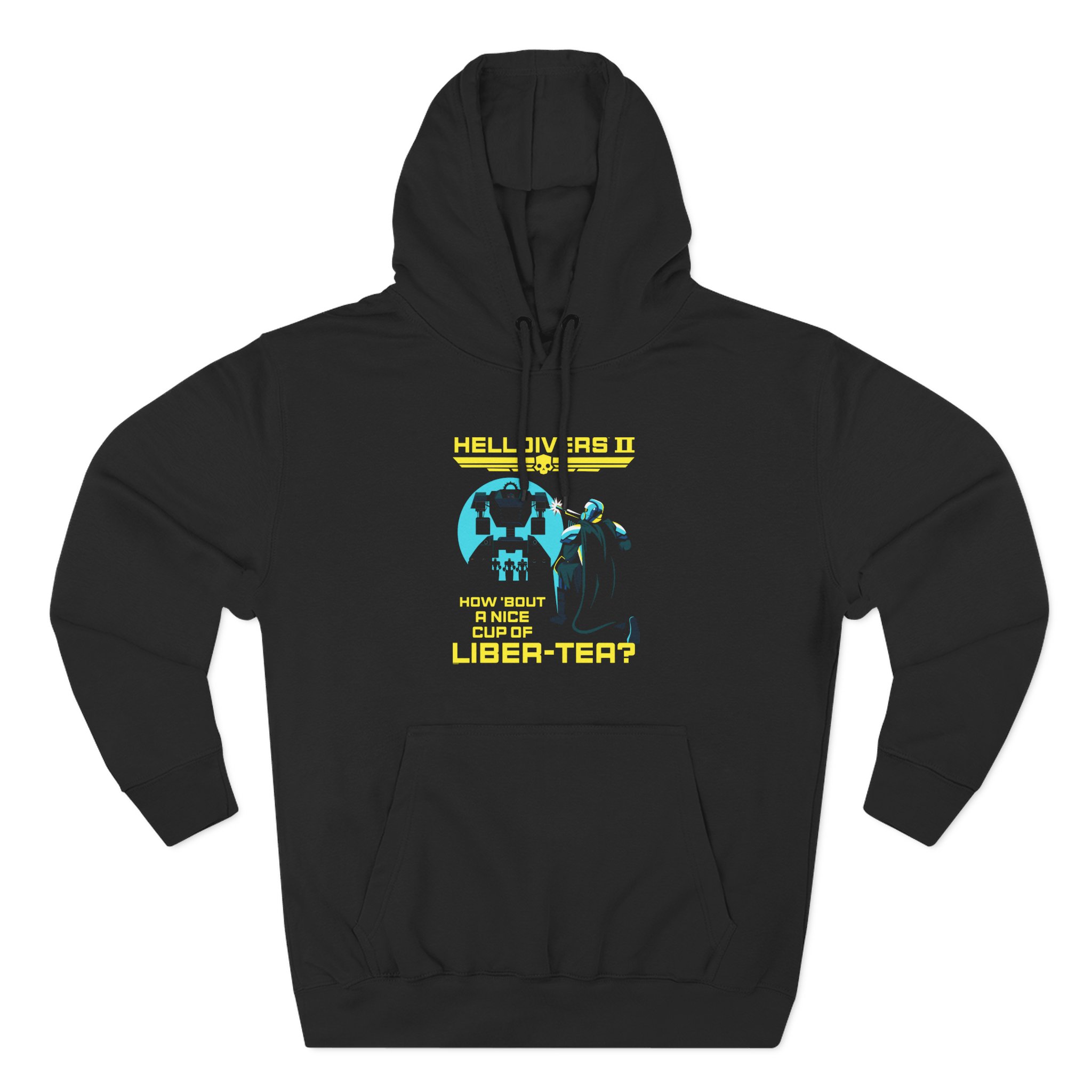 Helldivers Cup of Liber-tea Three-Panel Fleece Hoodie