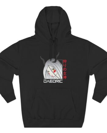 Daedric Goddess of the Hunt Anime Three-Panel Fleece Hoodie
