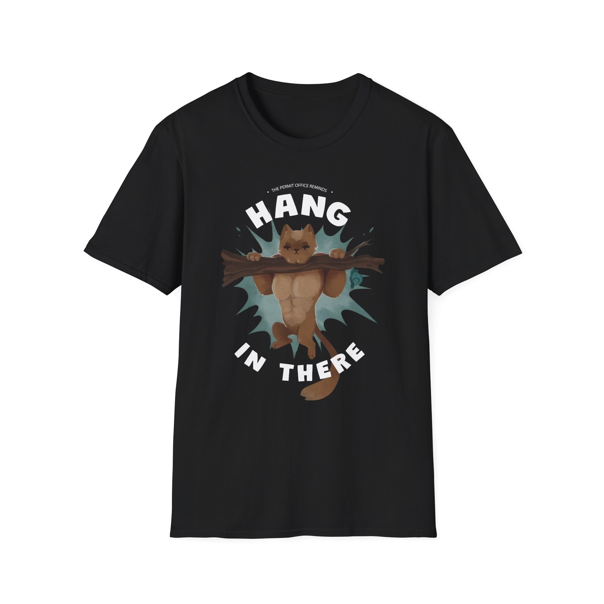 Grian Hang in There Permit Office Cat Unisex Softstyle T-Shirt