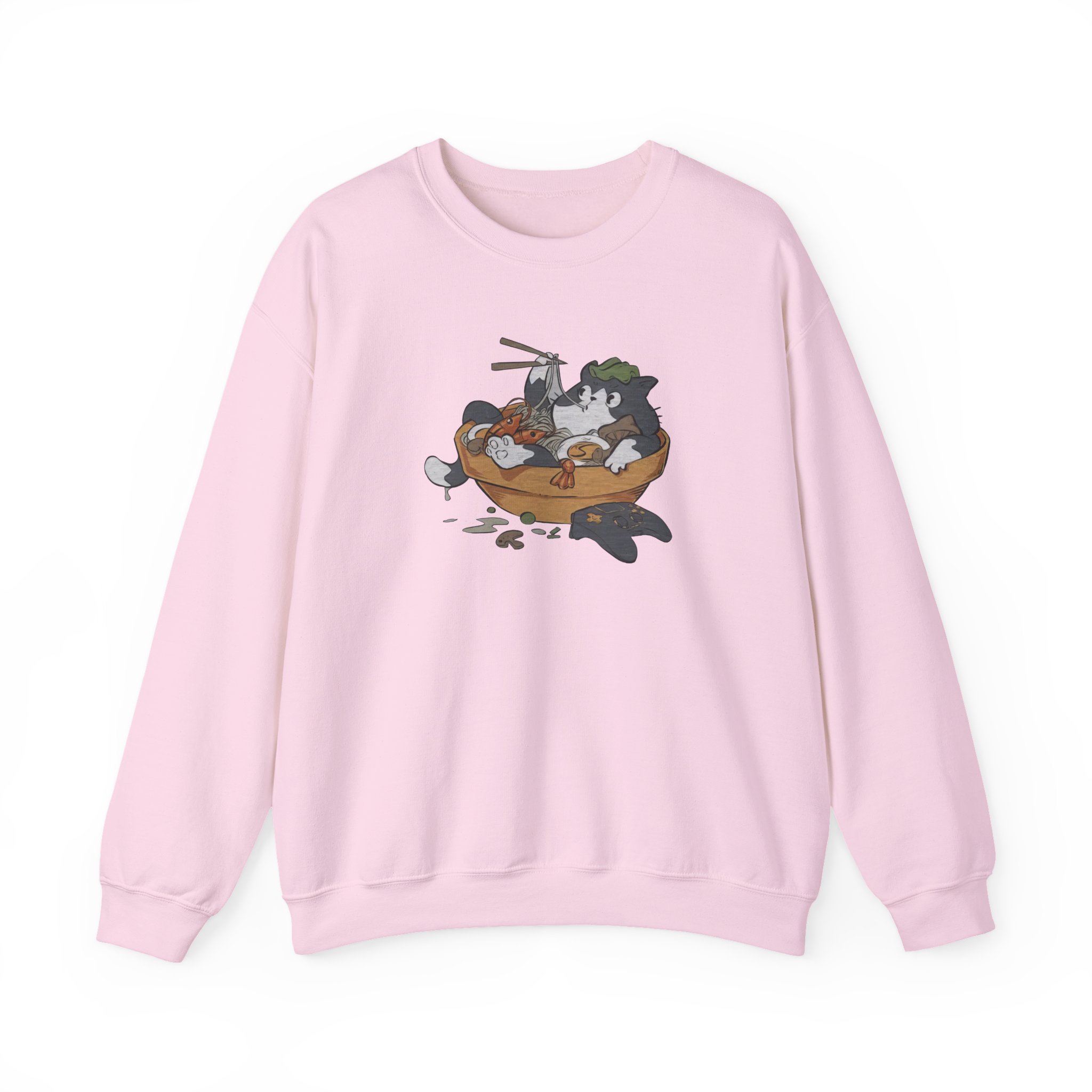 Lirik Ramen Cat Unisex Heavy Blendâ„¢ Crewneck Sweatshirt