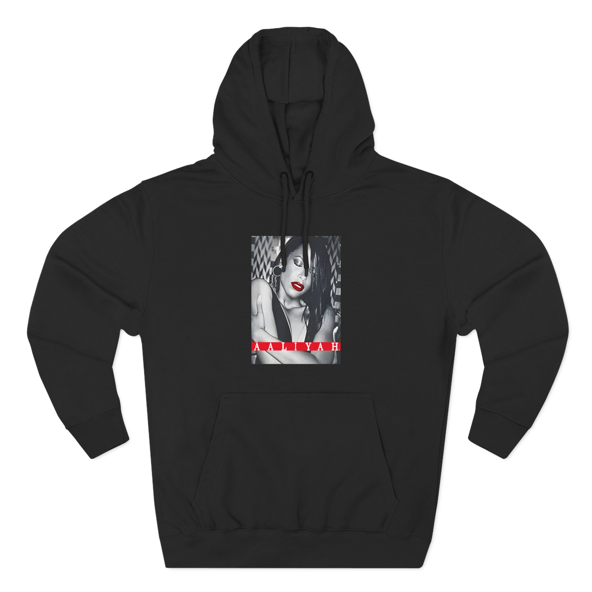 Aaliyah Red Lips Three-Panel Fleece Hoodie