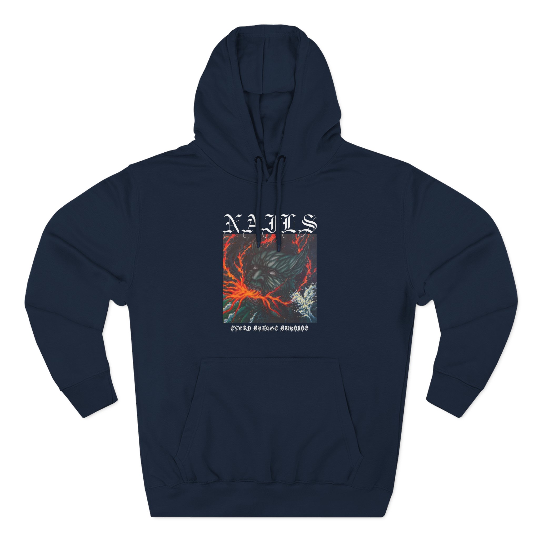 Nails Every Bridge Burning Three-Panel Fleece Hoodie
