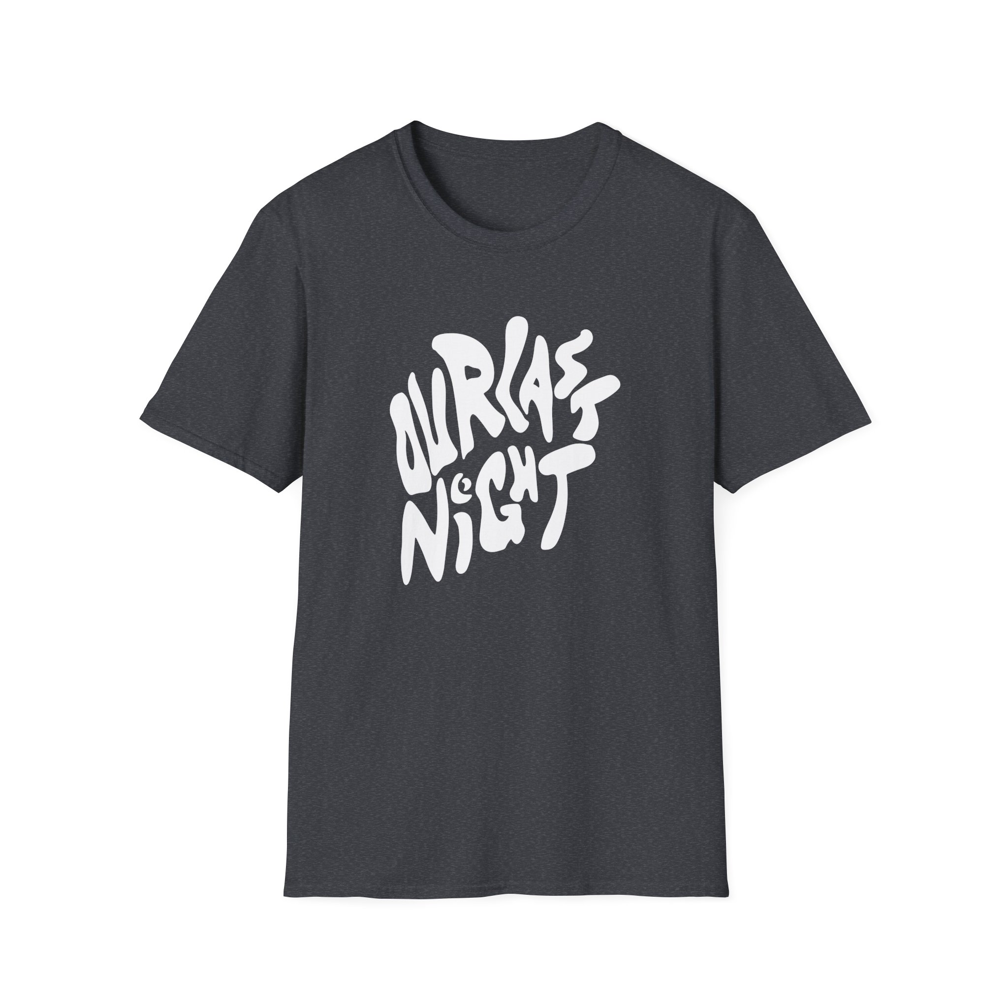Our Last Night Black Swirl Text Unisex Softstyle T-Shirt