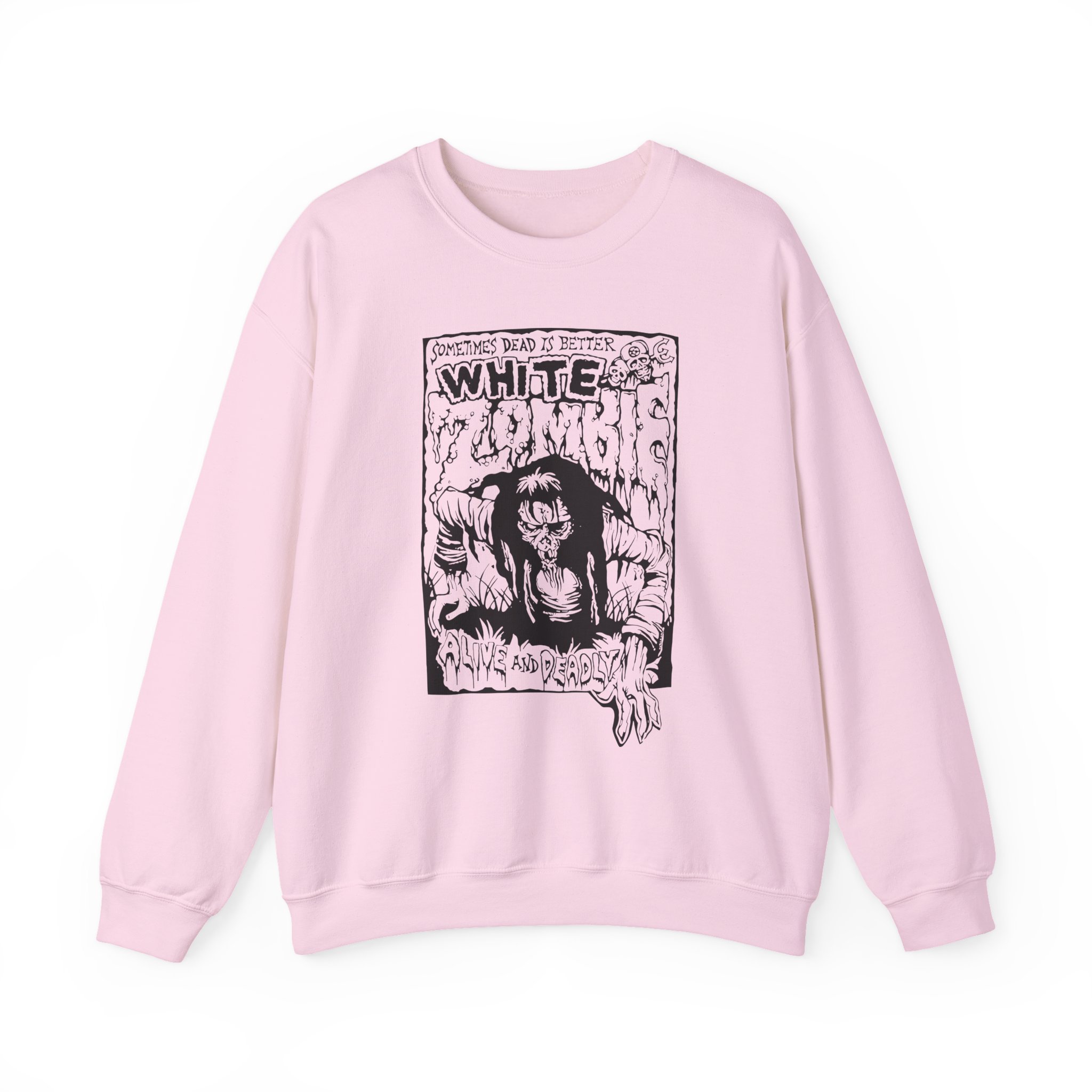 White Zombie Alive and Deadly Unisex Heavy Blendâ„¢ Crewneck Sweatshirt