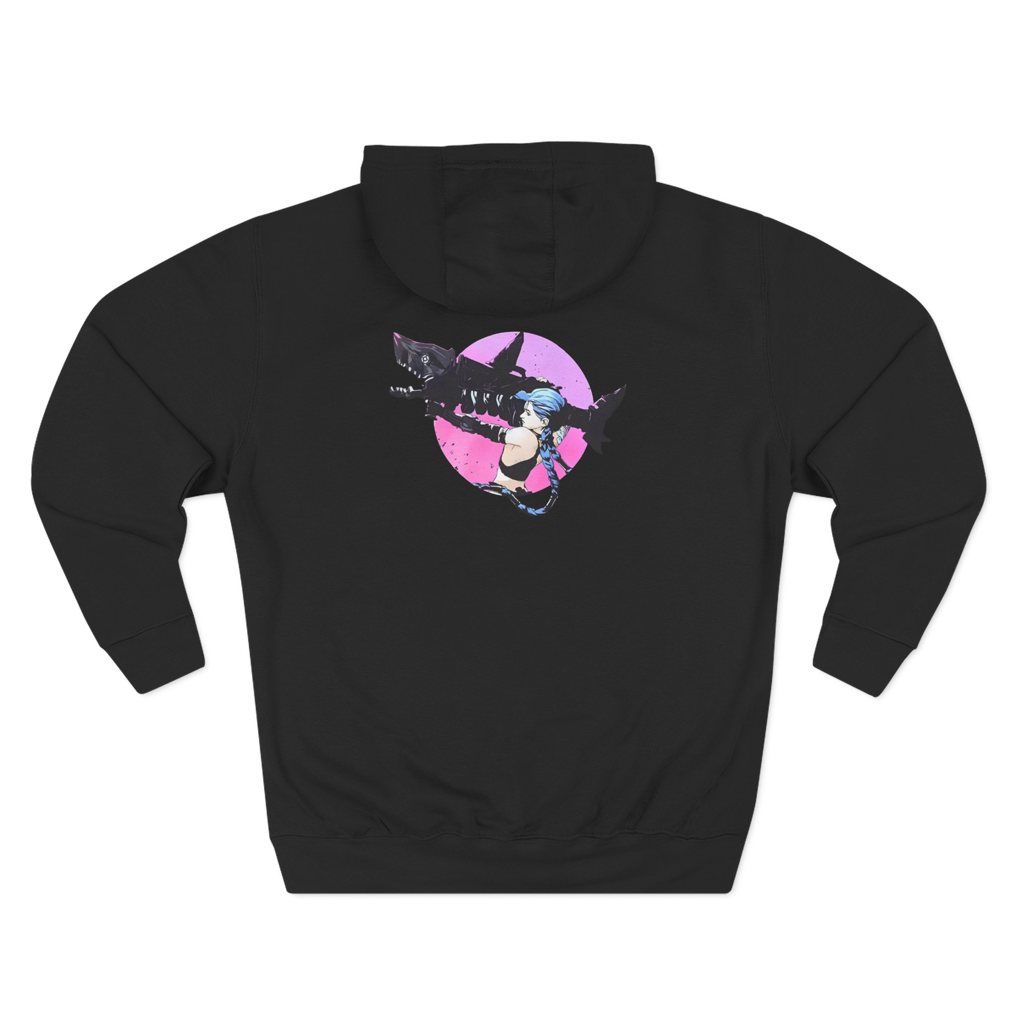 Jinx Arcane Gun Three-Panel Fleece Hoodie