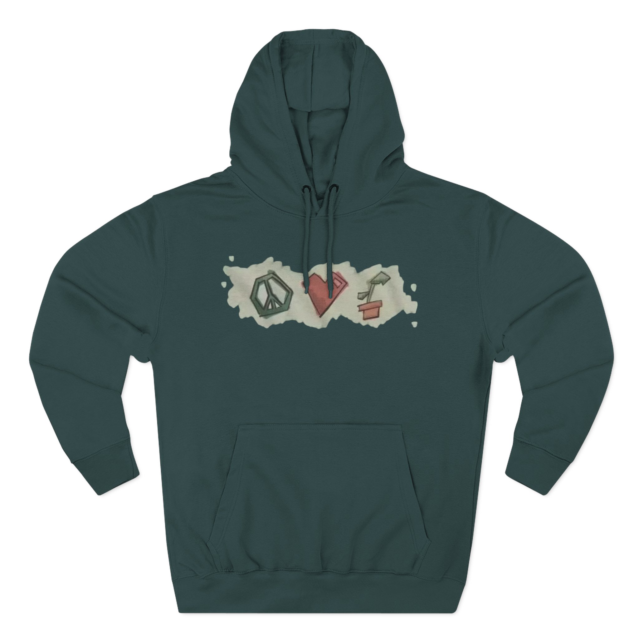Mumbo Jumbo Peace, Love and Plants Three-Panel Fleece Hoodie