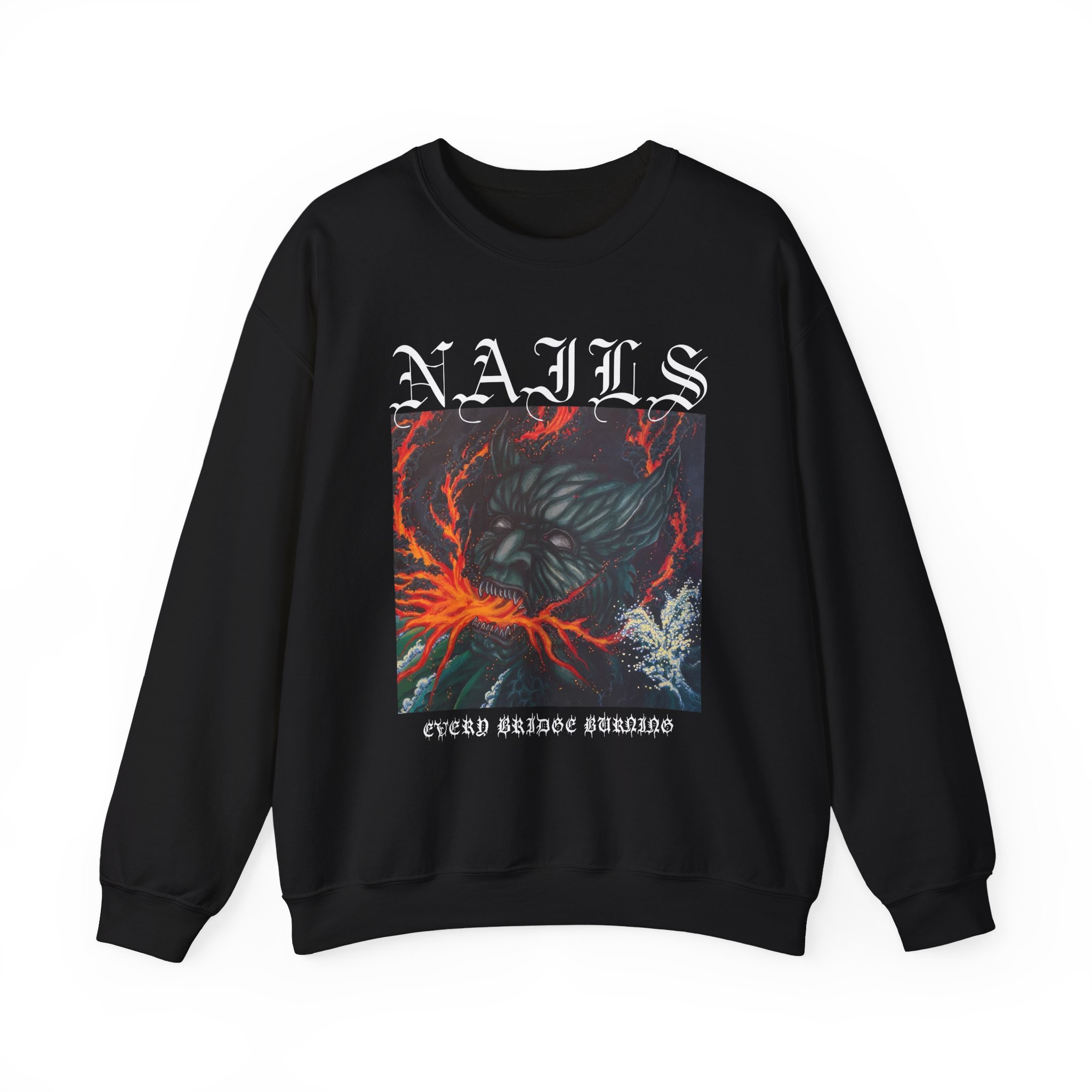 Nails Every Bridge Burning Unisex Heavy Blendâ„¢ Crewneck Sweatshirt