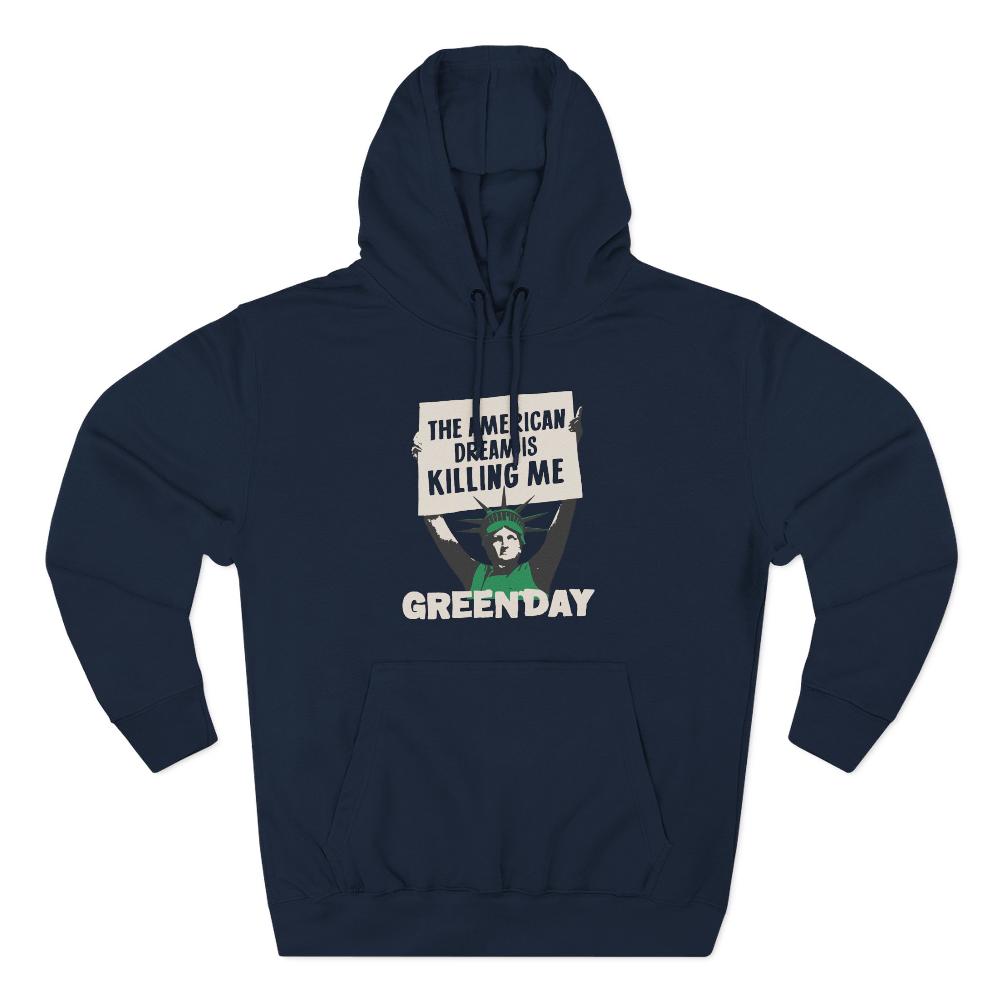 Green Day Lady Liberty Protest Three-Panel Fleece Hoodie