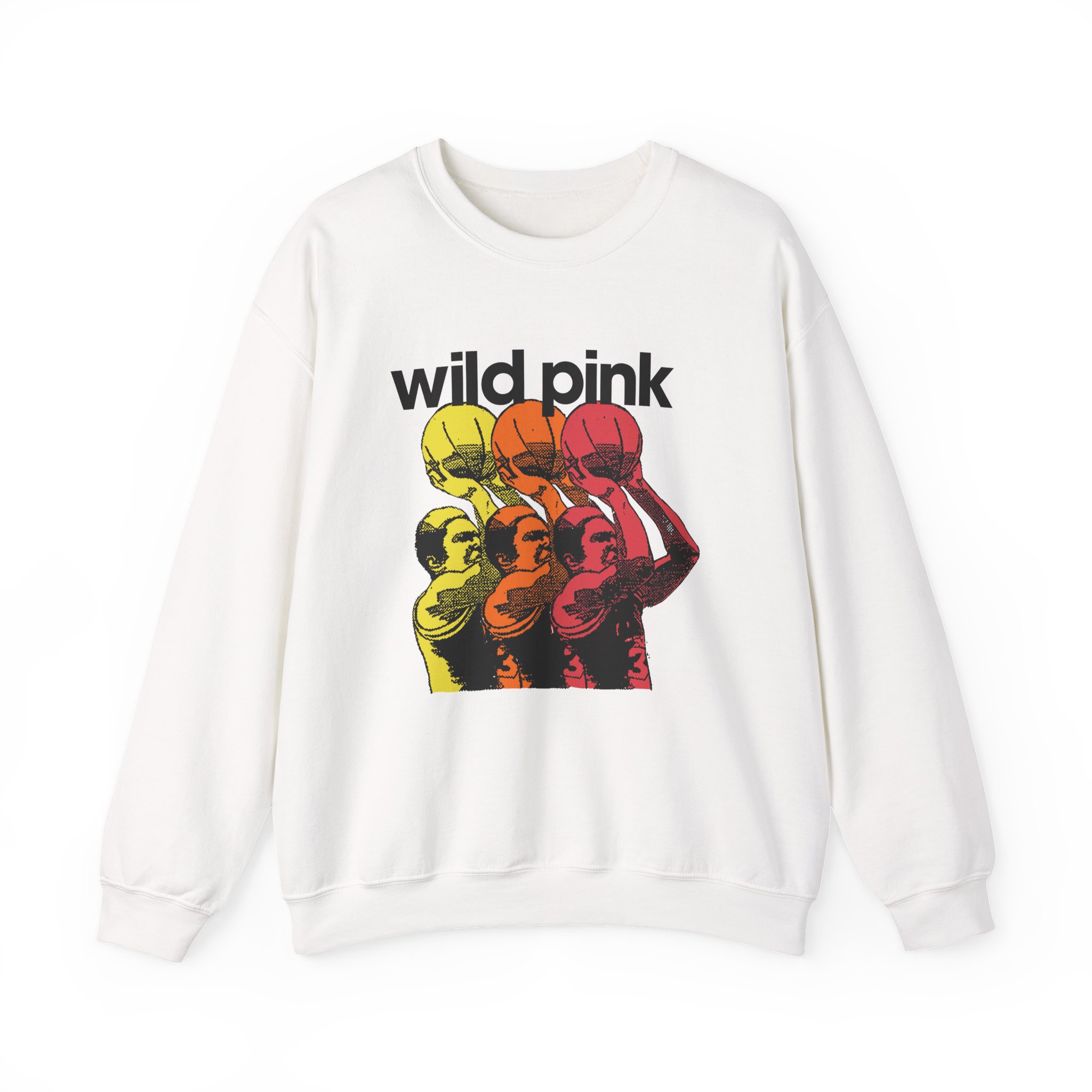 Wild Pink Basketball Unisex Heavy Blendâ„¢ Crewneck Sweatshirt
