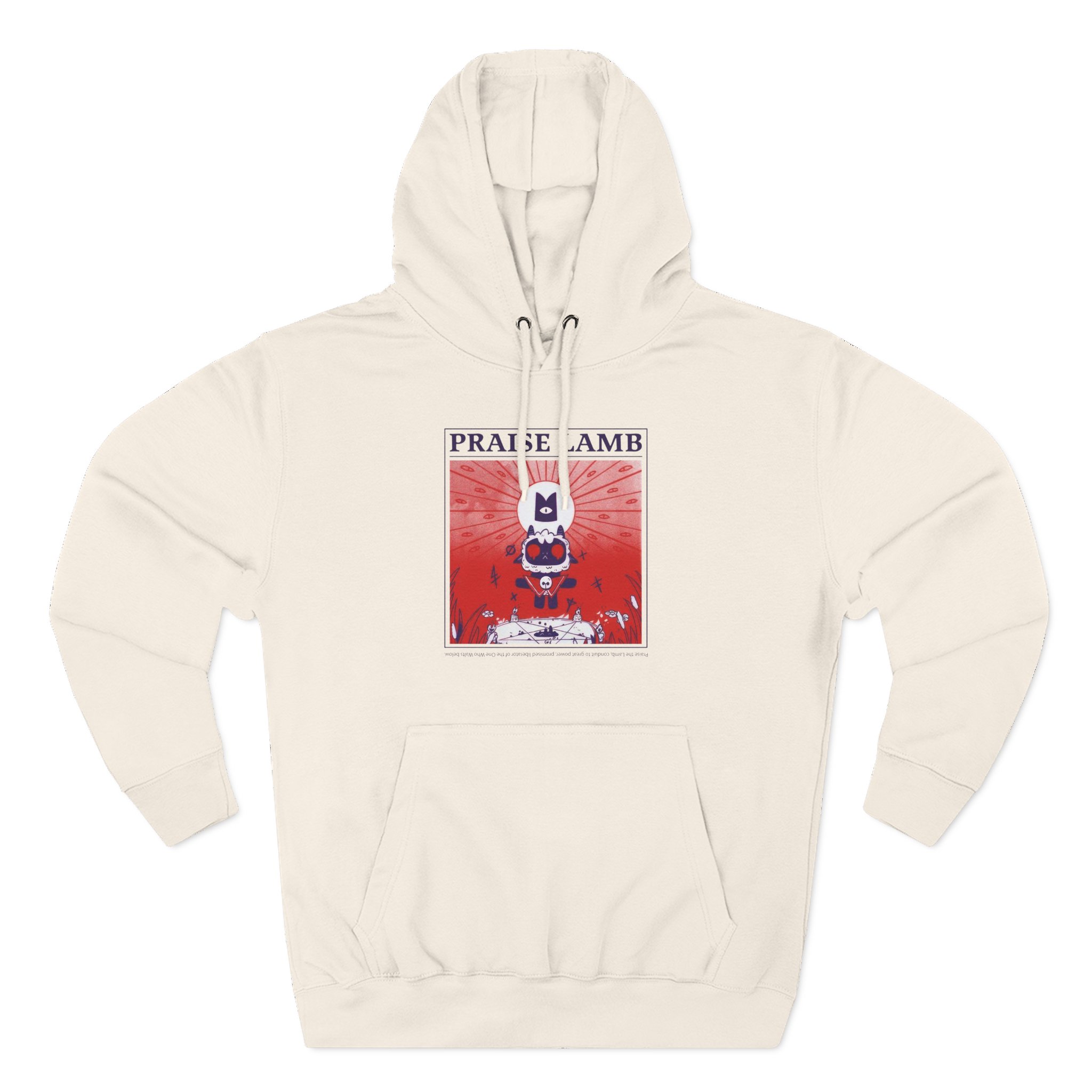 Cult of the Lamb Praise Lamb Three-Panel Fleece Hoodie