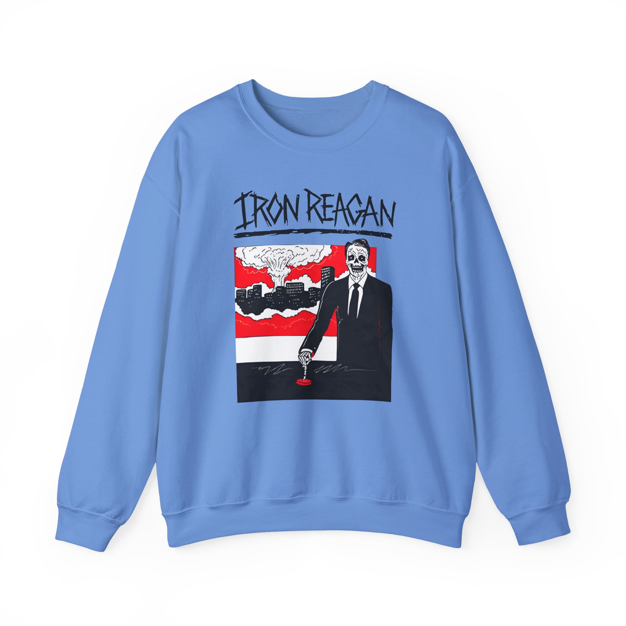 Iron Reagan Finger On The Button Unisex Heavy Blendâ„¢ Crewneck Sweatshirt