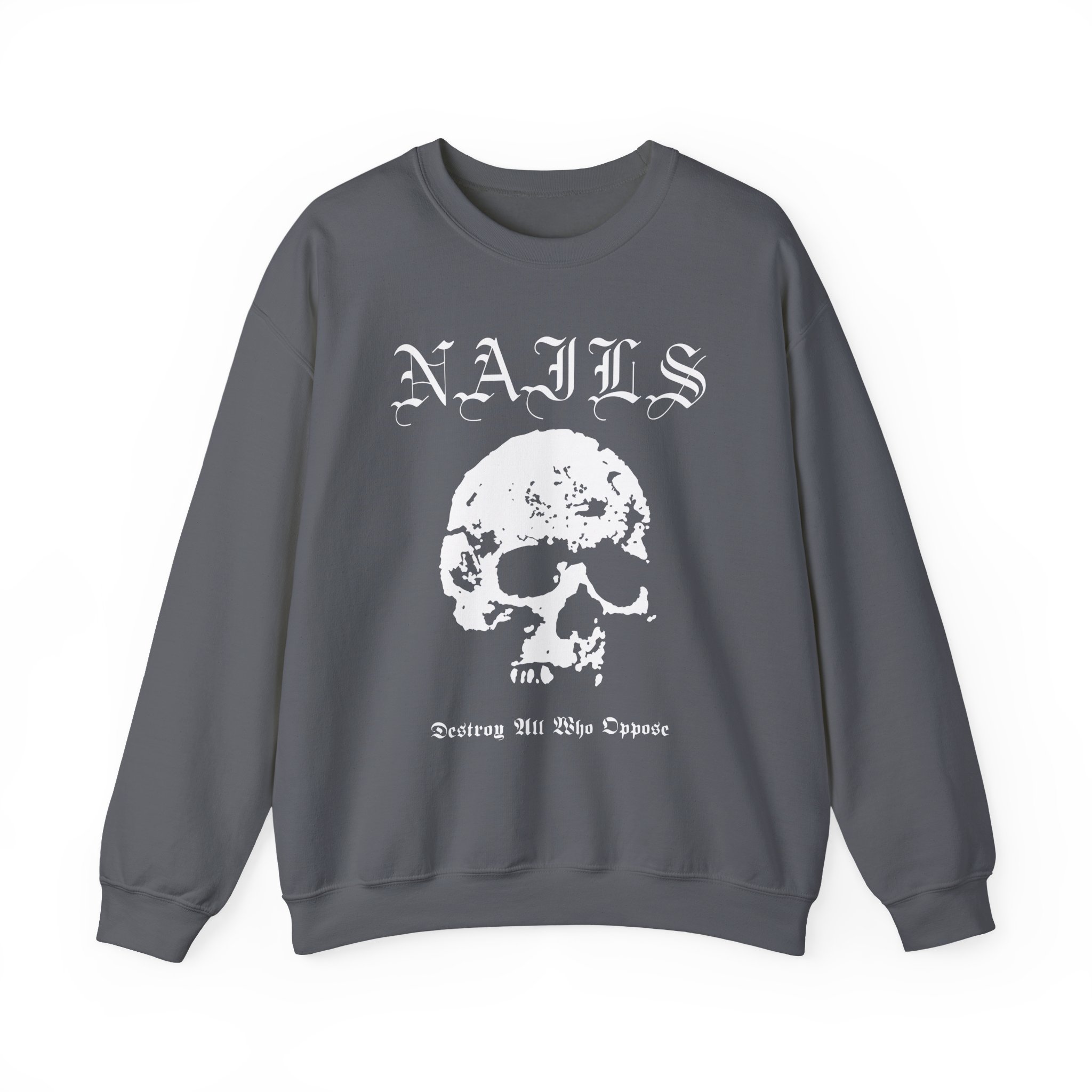 Nails Destroy Skull Unisex Heavy Blendâ„¢ Crewneck Sweatshirt