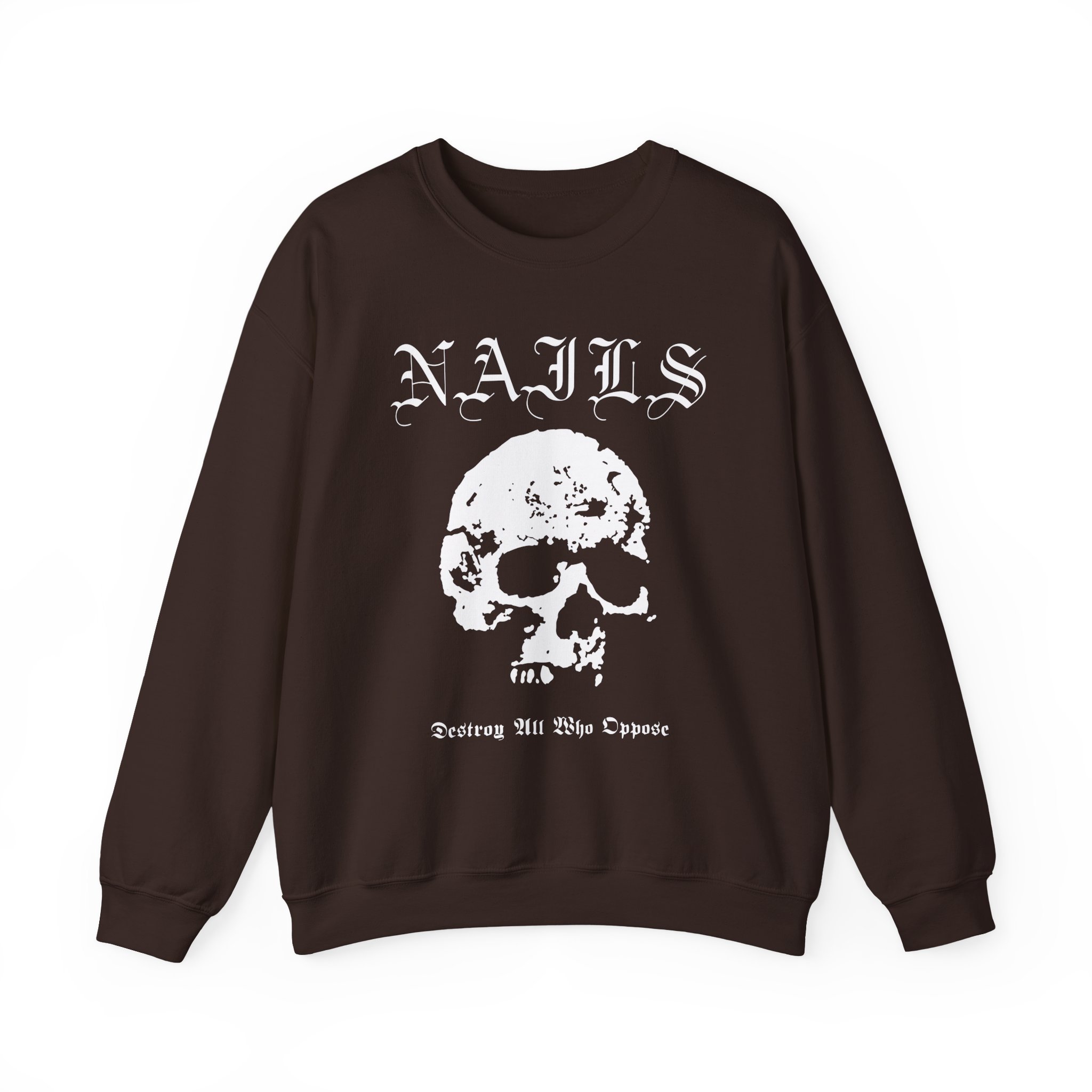 Nails Destroy Skull Unisex Heavy Blendâ„¢ Crewneck Sweatshirt