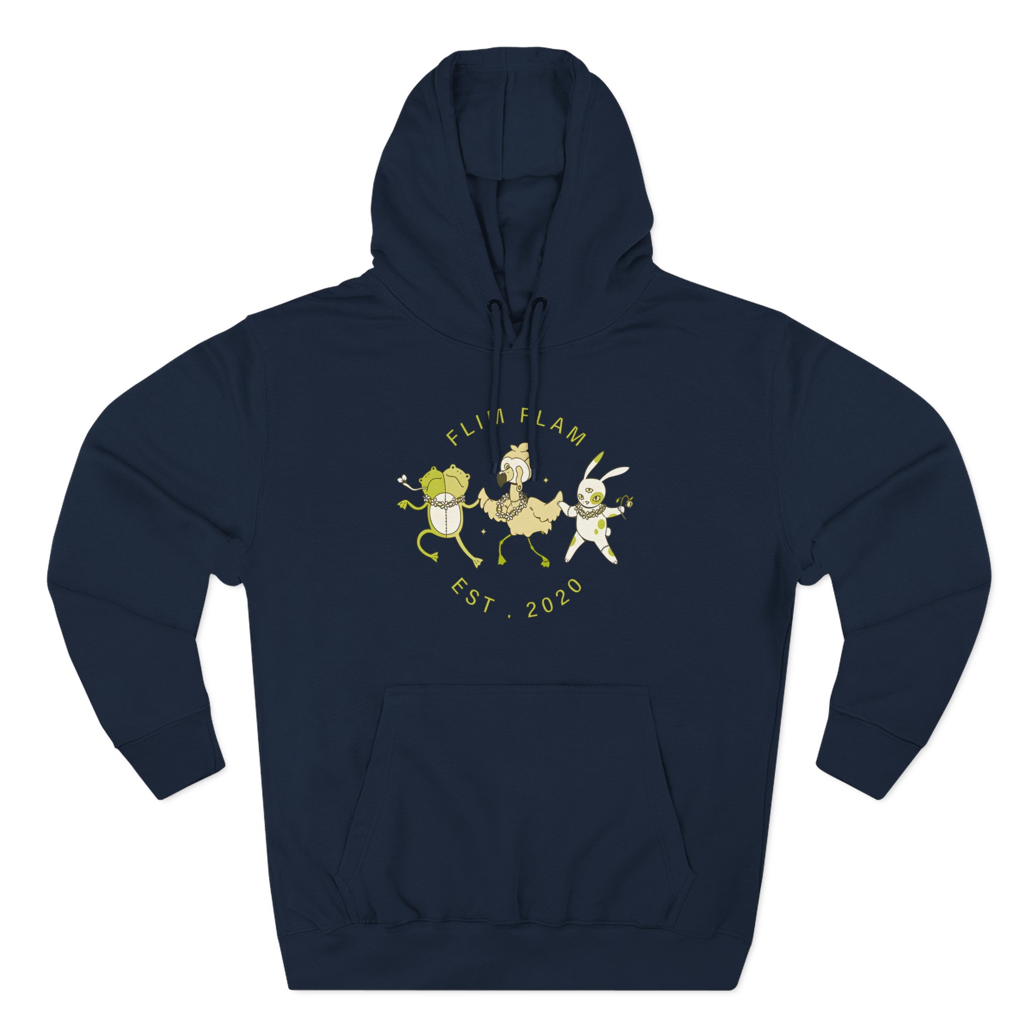 Flamingo Flim Flam Est. 2020 Three-Panel Fleece Hoodie
