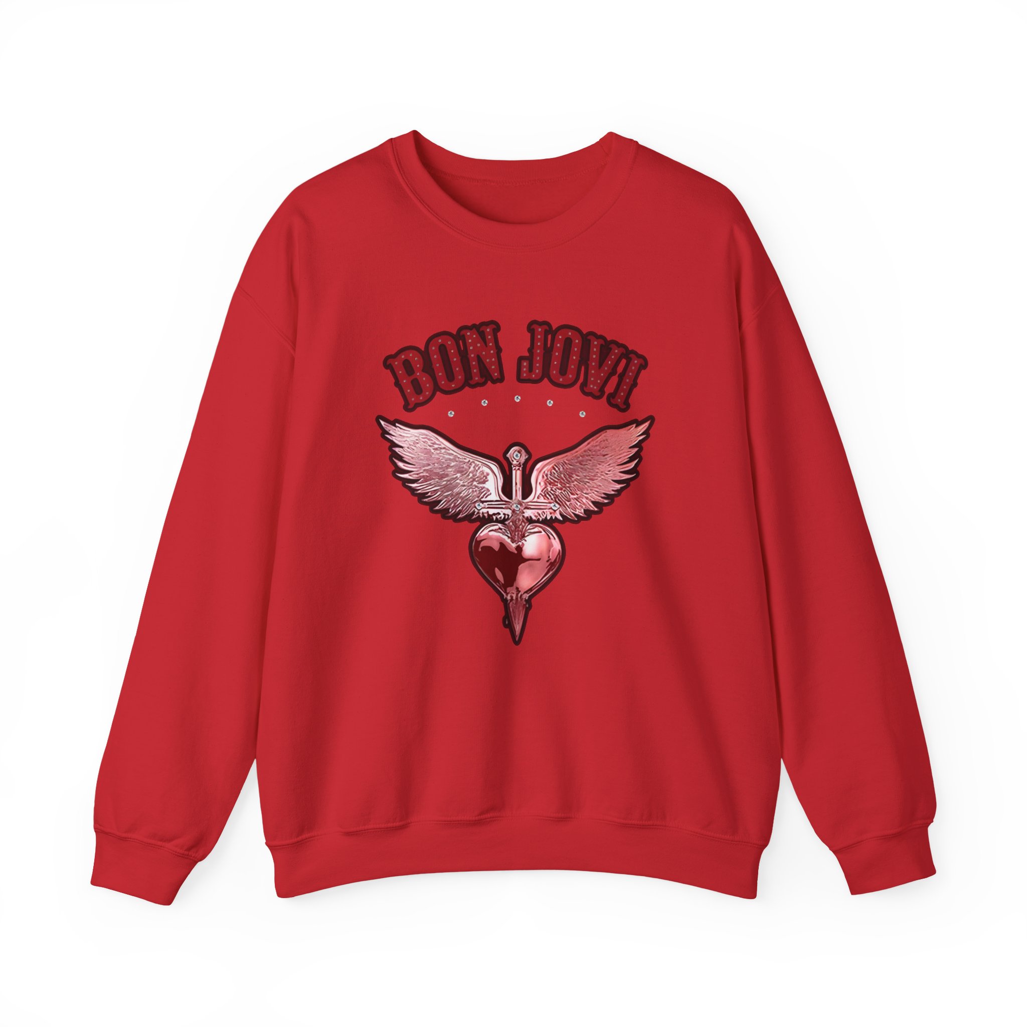 Bon Jovi Forever Red H&d Unisex Heavy Blendâ„¢ Crewneck Sweatshirt