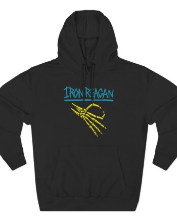 Iron Reagan Skeleton Hand Three-Panel Fleece Hoodie