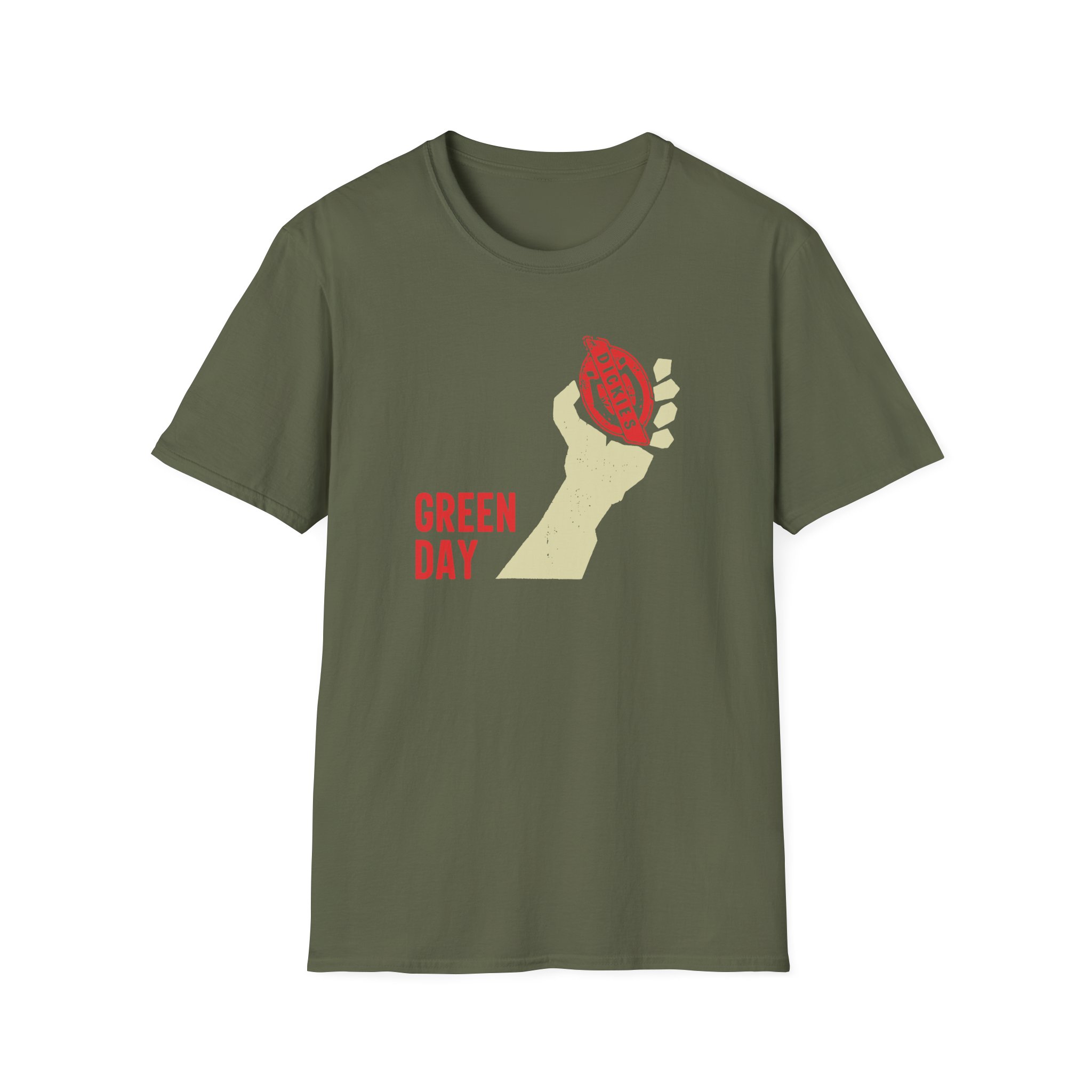 Green Day Dickies Heart Grenade Unisex Softstyle T-Shirt