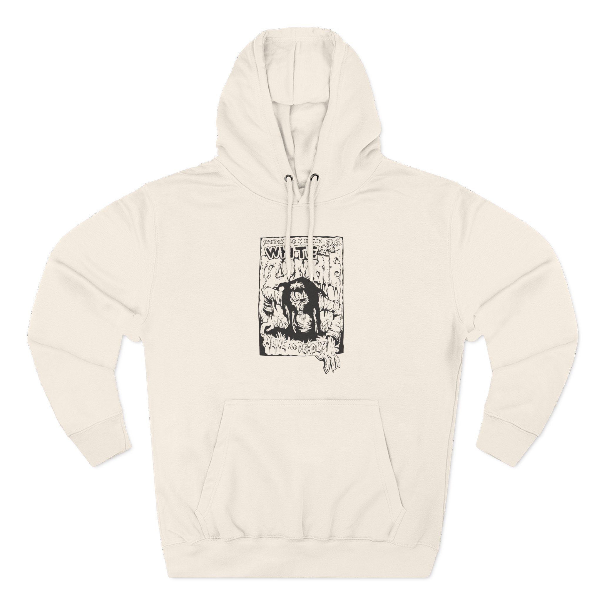 White Zombie Alive and Deadly Three-Panel Fleece Hoodie