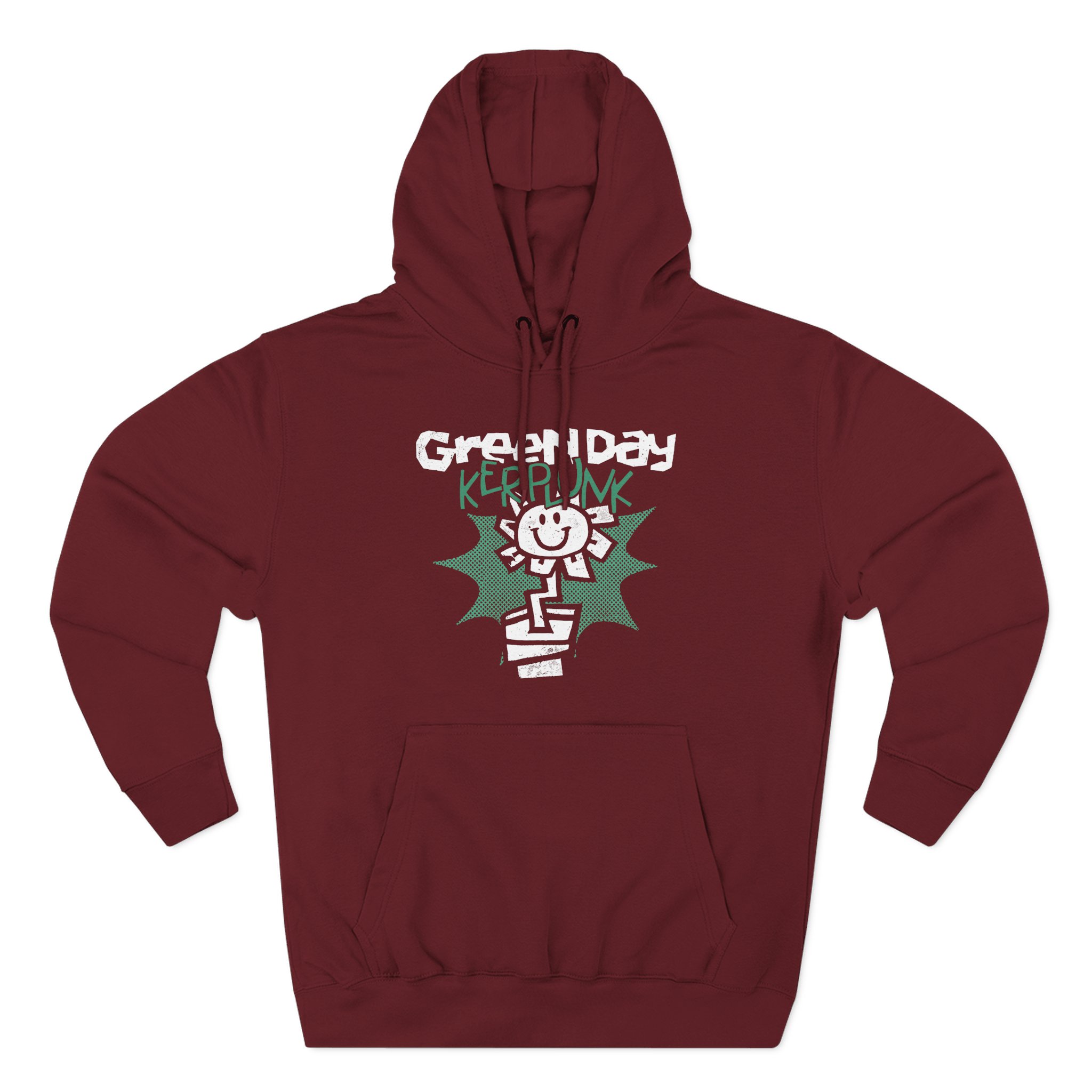 Green Day Kerplunk Vintage Flower Three-Panel Fleece Hoodie