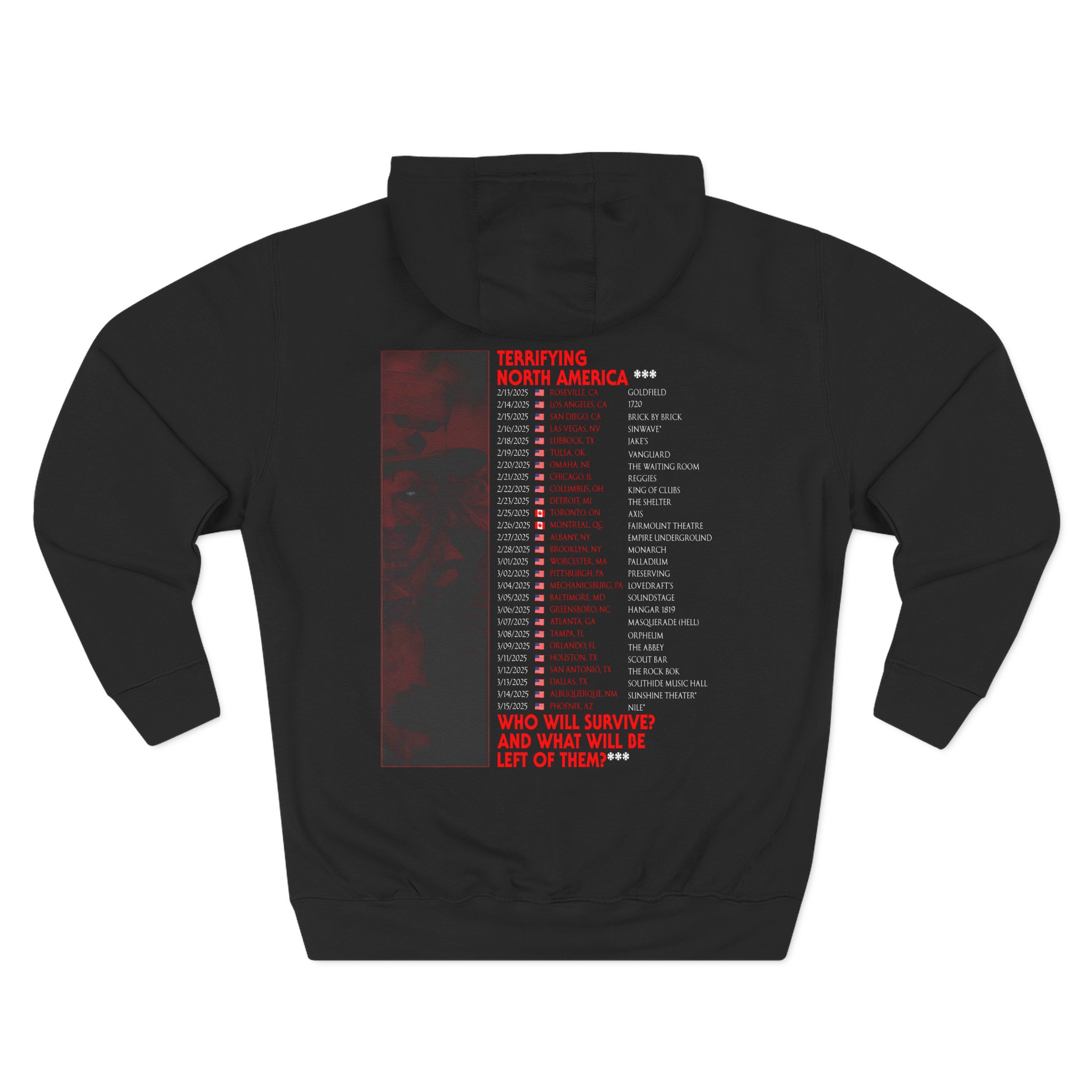 Aborted Spring 2025 North American Tour Three-Panel Fleece Hoodie