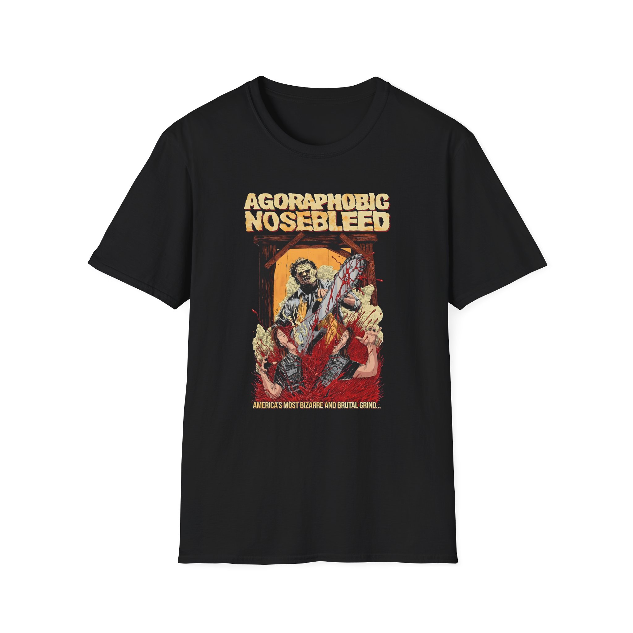 Agoraphobic Nosebleed Leatherface Unisex Softstyle T-Shirt