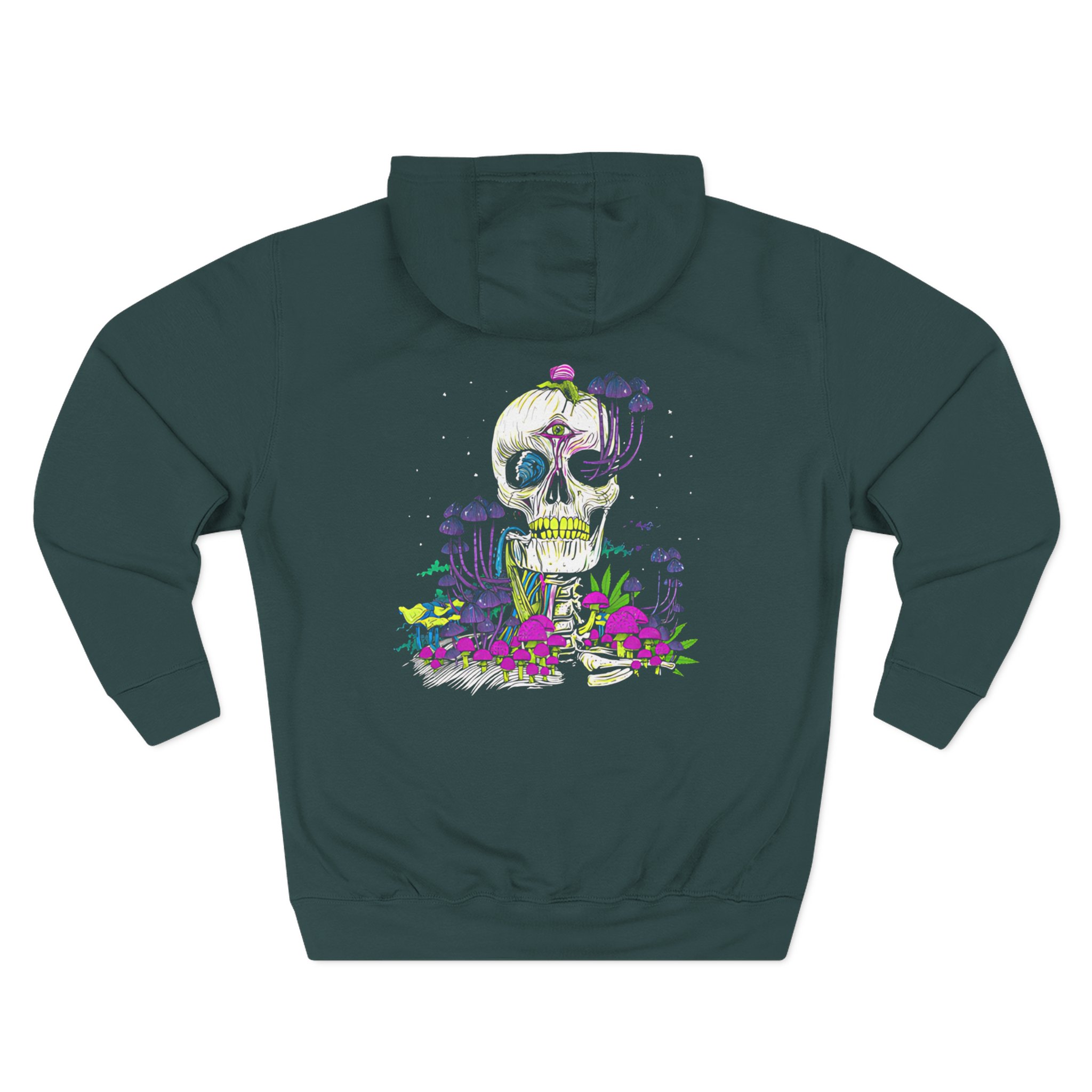 Incubus Magic Mushroom Skull Three-Panel Fleece Hoodie