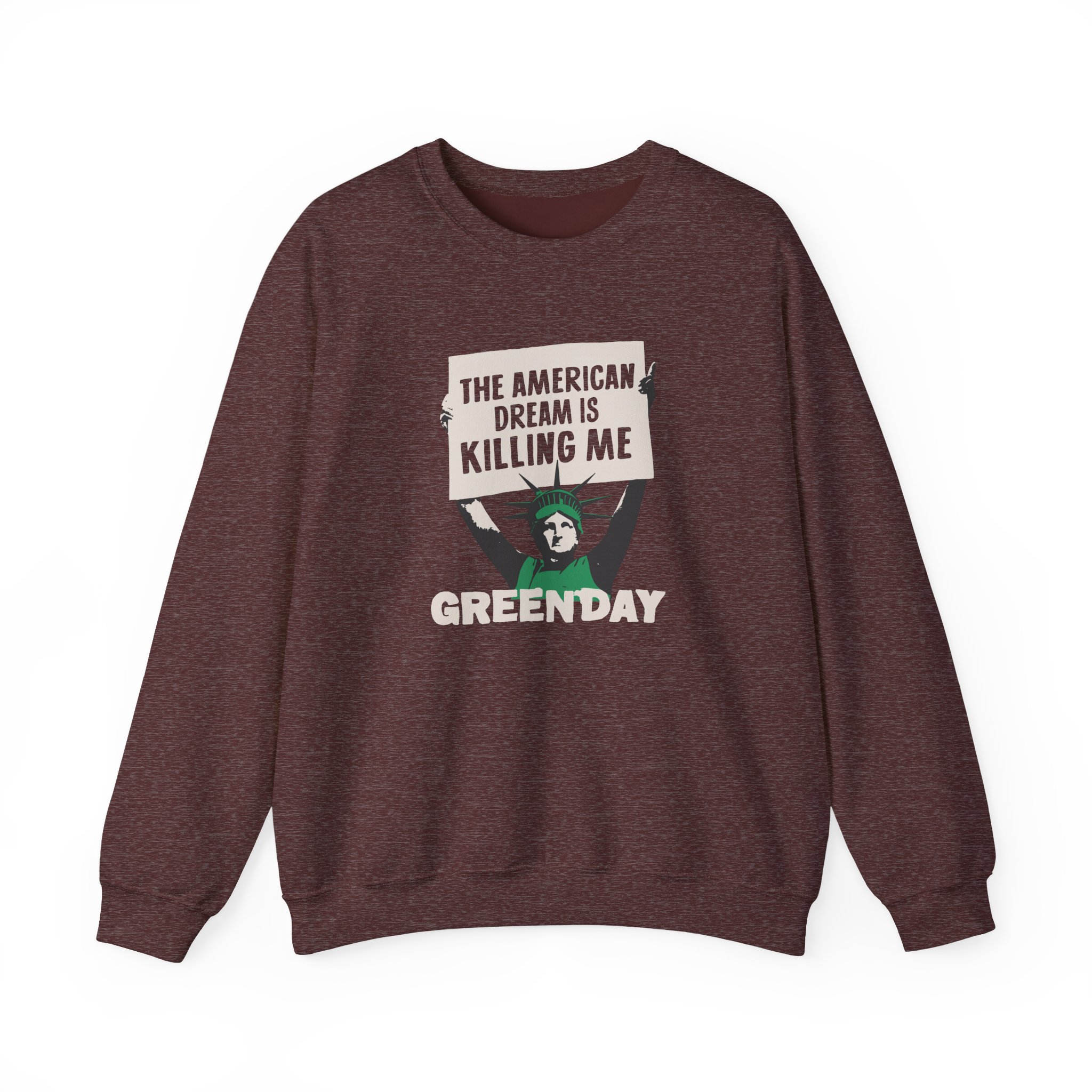 Green Day Lady Liberty Protest Unisex Heavy Blendâ„¢ Crewneck Sweatshirt