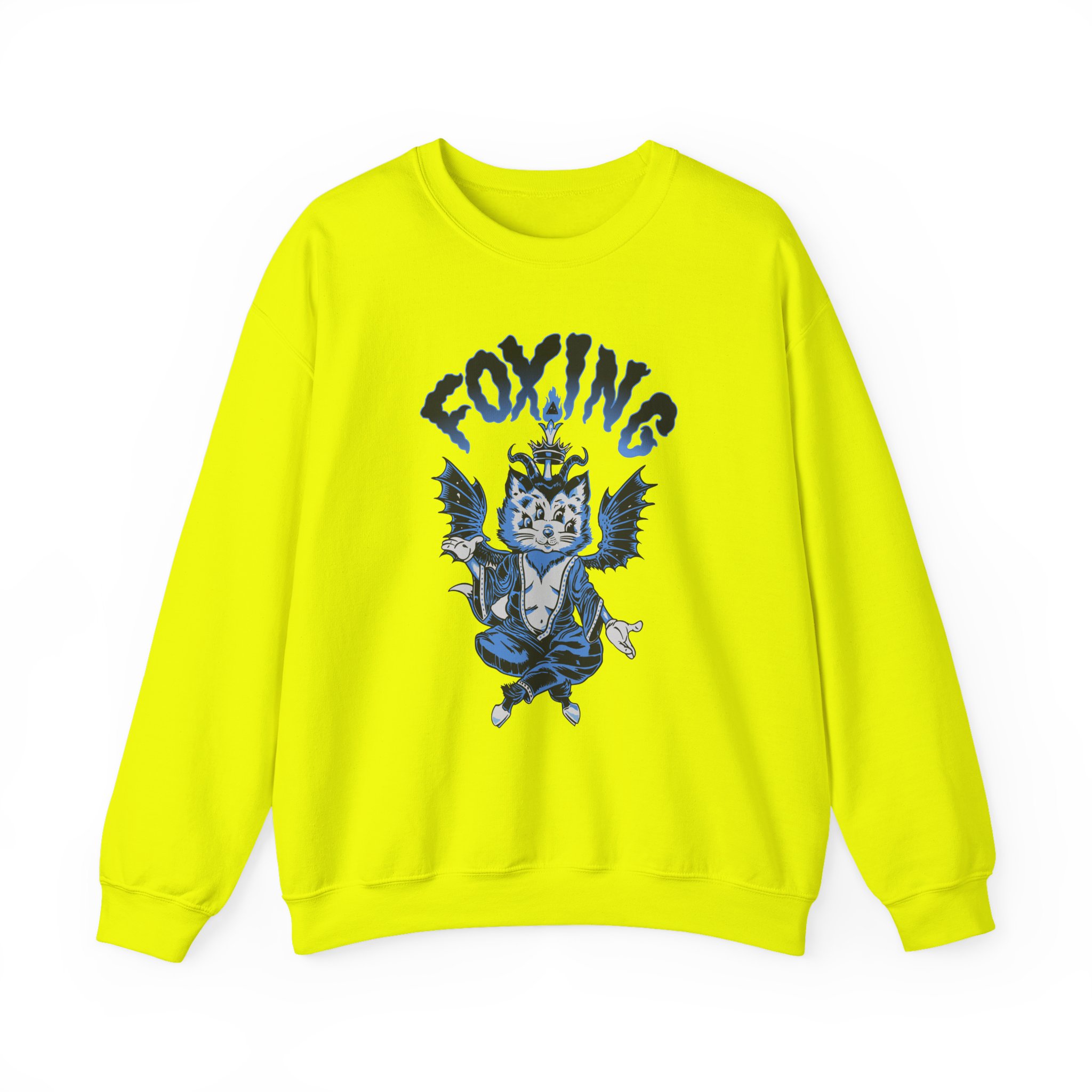 Foxing Four-eyed Cat Unisex Heavy Blendâ„¢ Crewneck Sweatshirt