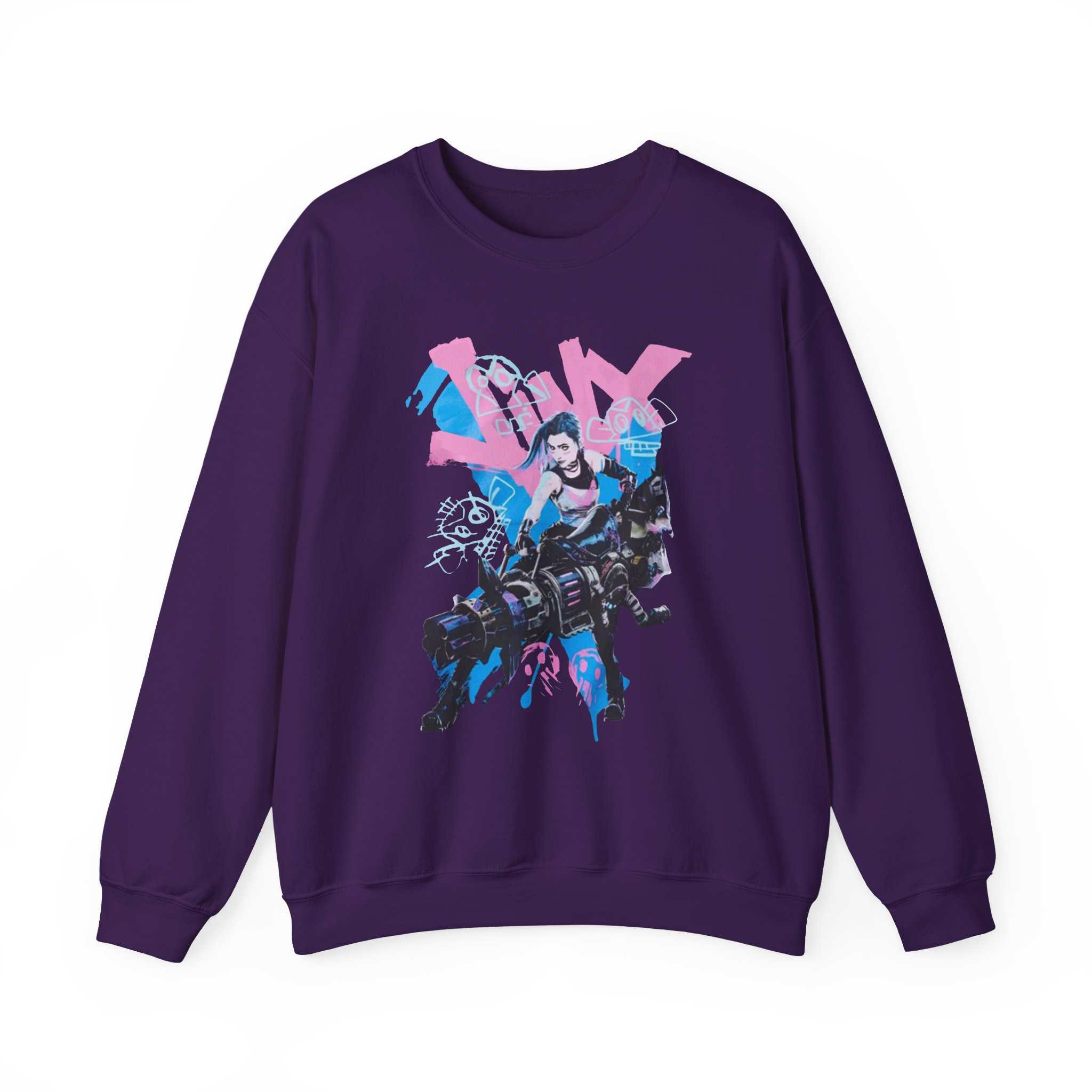 Jinx Arcane Graffiti Jumbo Unisex Heavy Blendâ„¢ Crewneck Sweatshirt