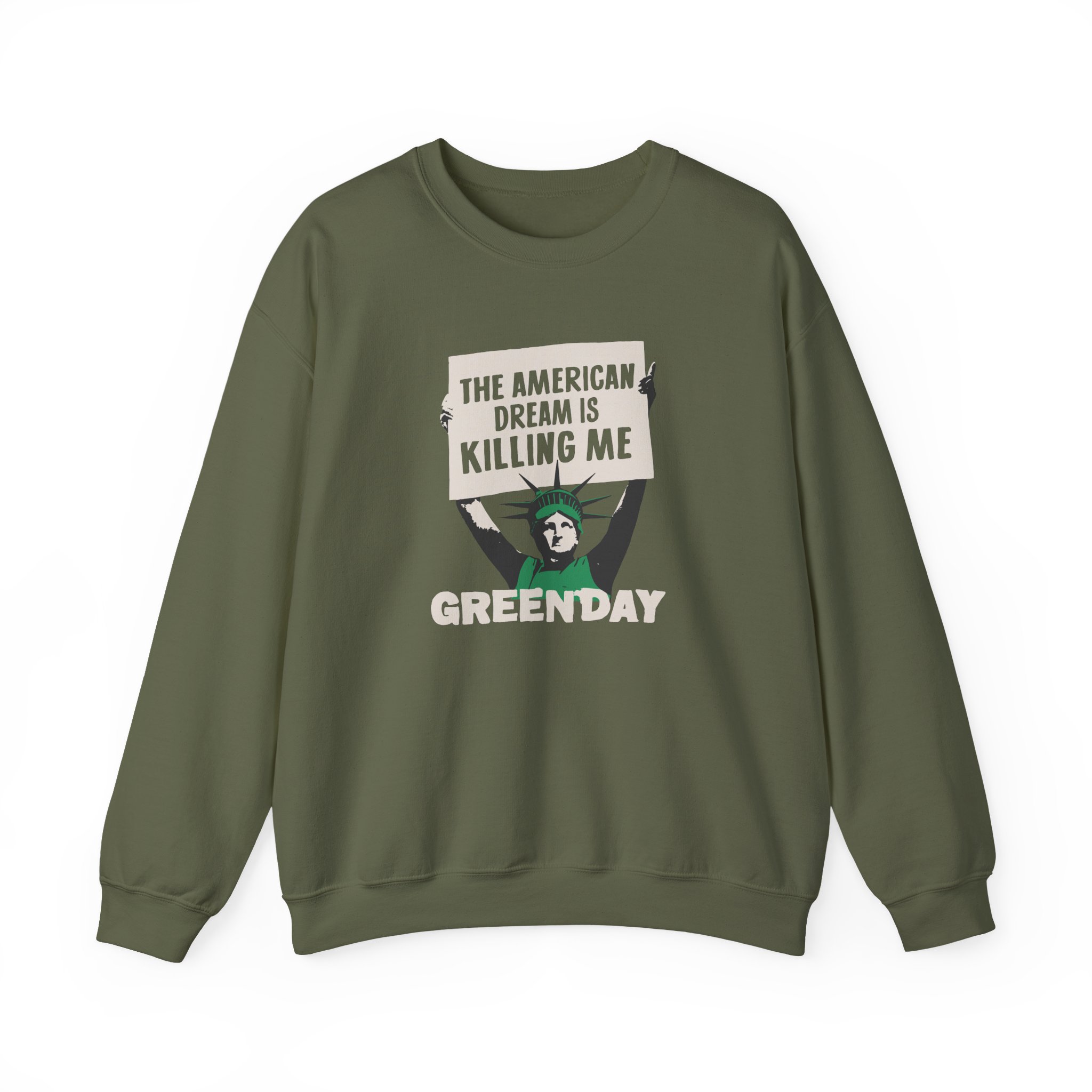 Green Day Lady Liberty Protest Unisex Heavy Blendâ„¢ Crewneck Sweatshirt