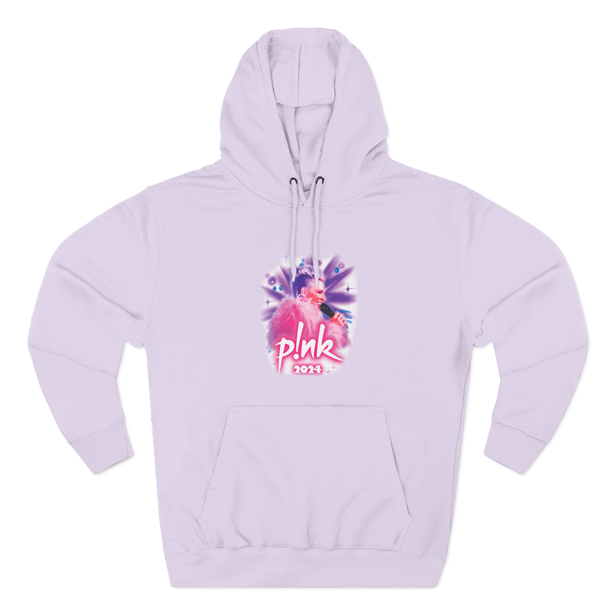 Pink Airbrushed 2024 Three-Panel Fleece Hoodie