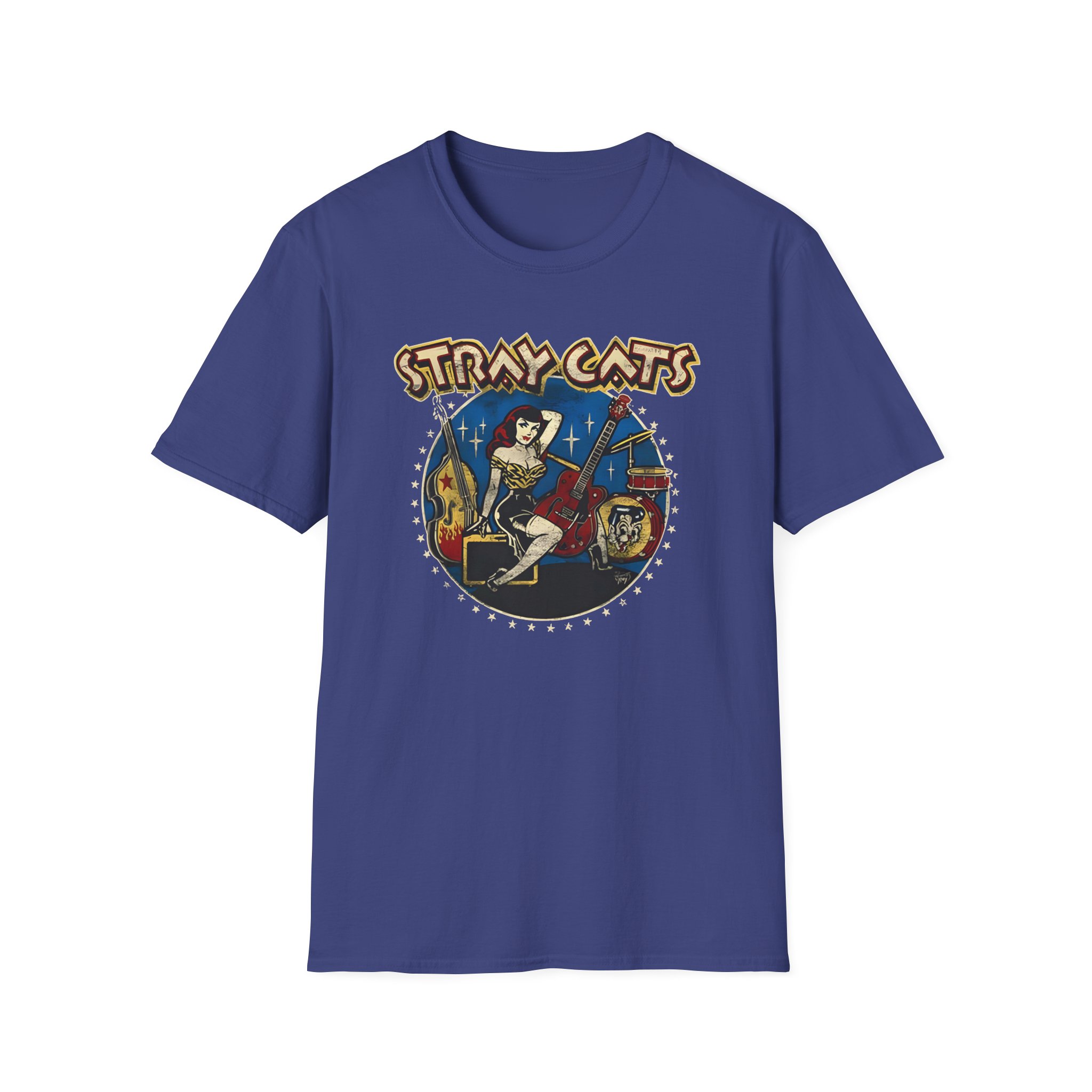 Stray Cats Ladies Bass Unisex Softstyle T-Shirt
