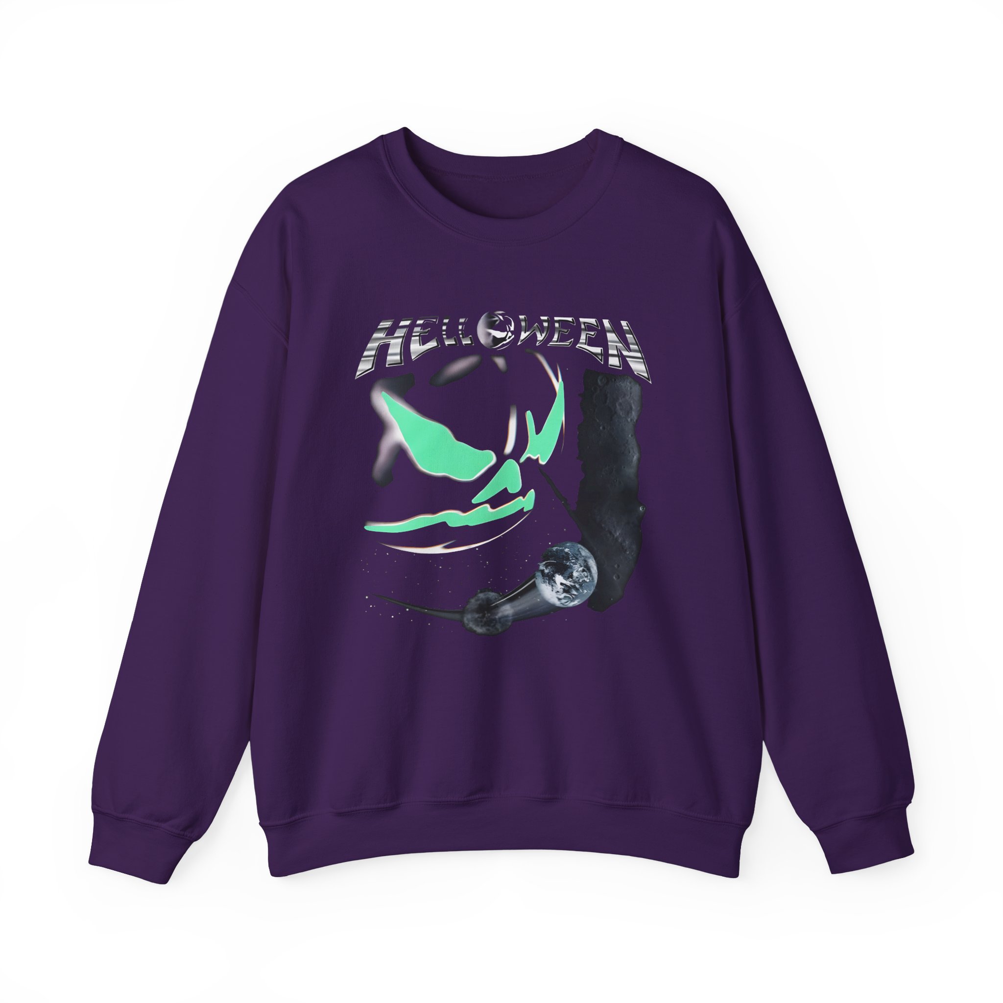 Helloween the Dark Ride Glow in the Dark Unisex Heavy Blendâ„¢ Crewneck Sweatshirt
