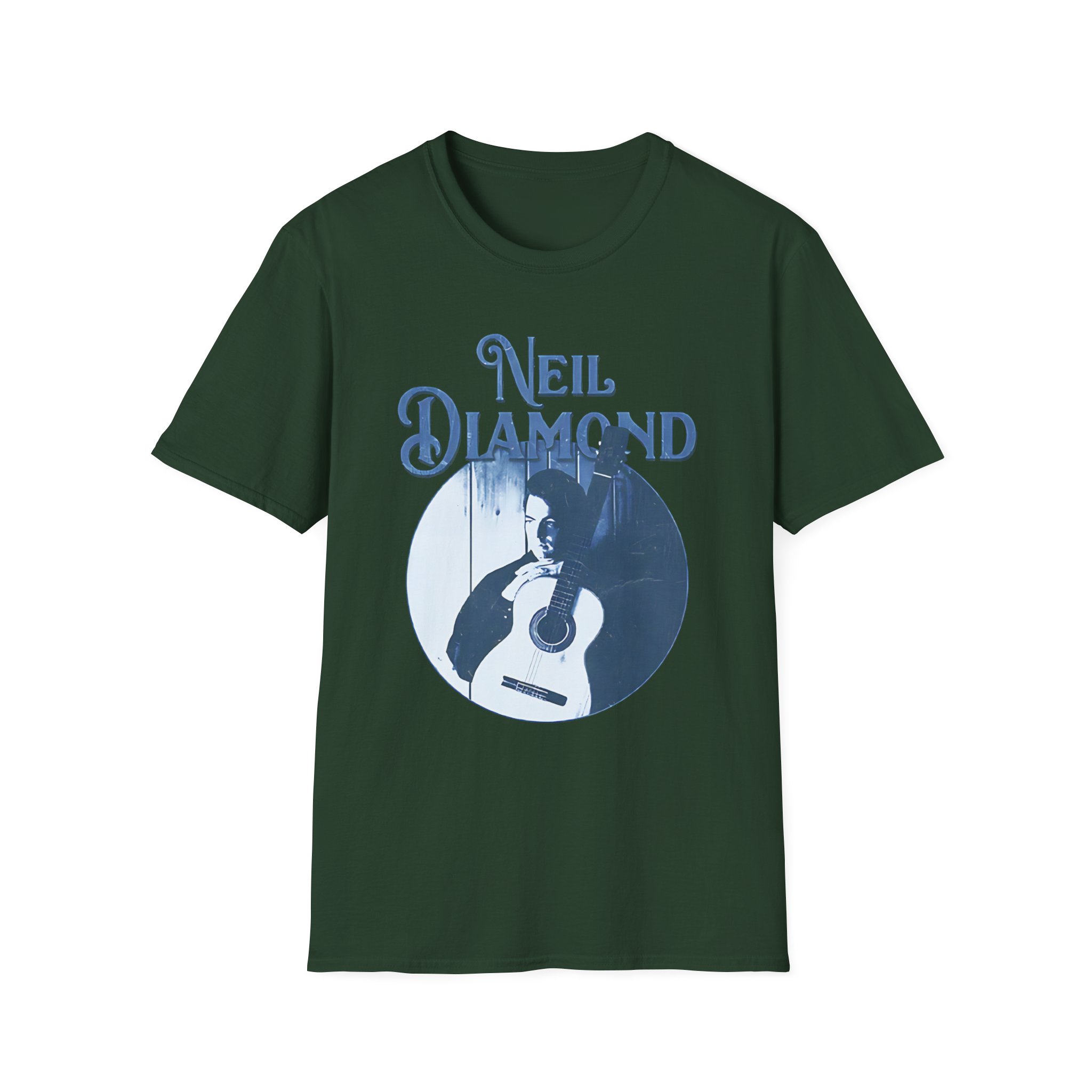 Neil Diamond Circle Guitar Unisex Softstyle T-Shirt