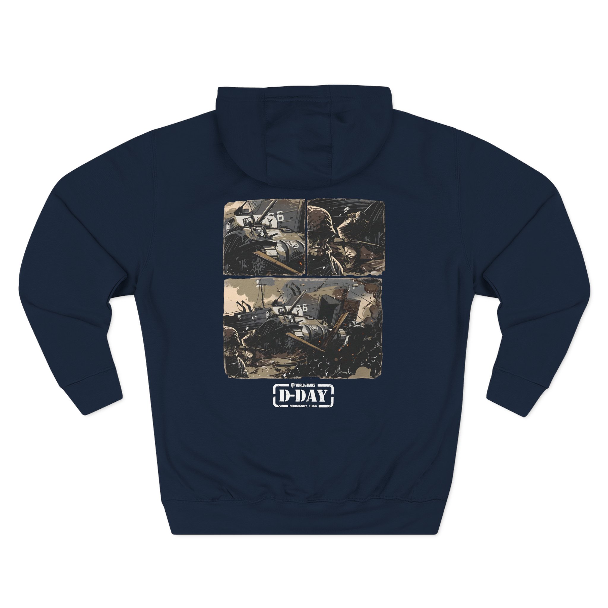 World of Tank Wot D-day Fury Storm Three-Panel Fleece Hoodie