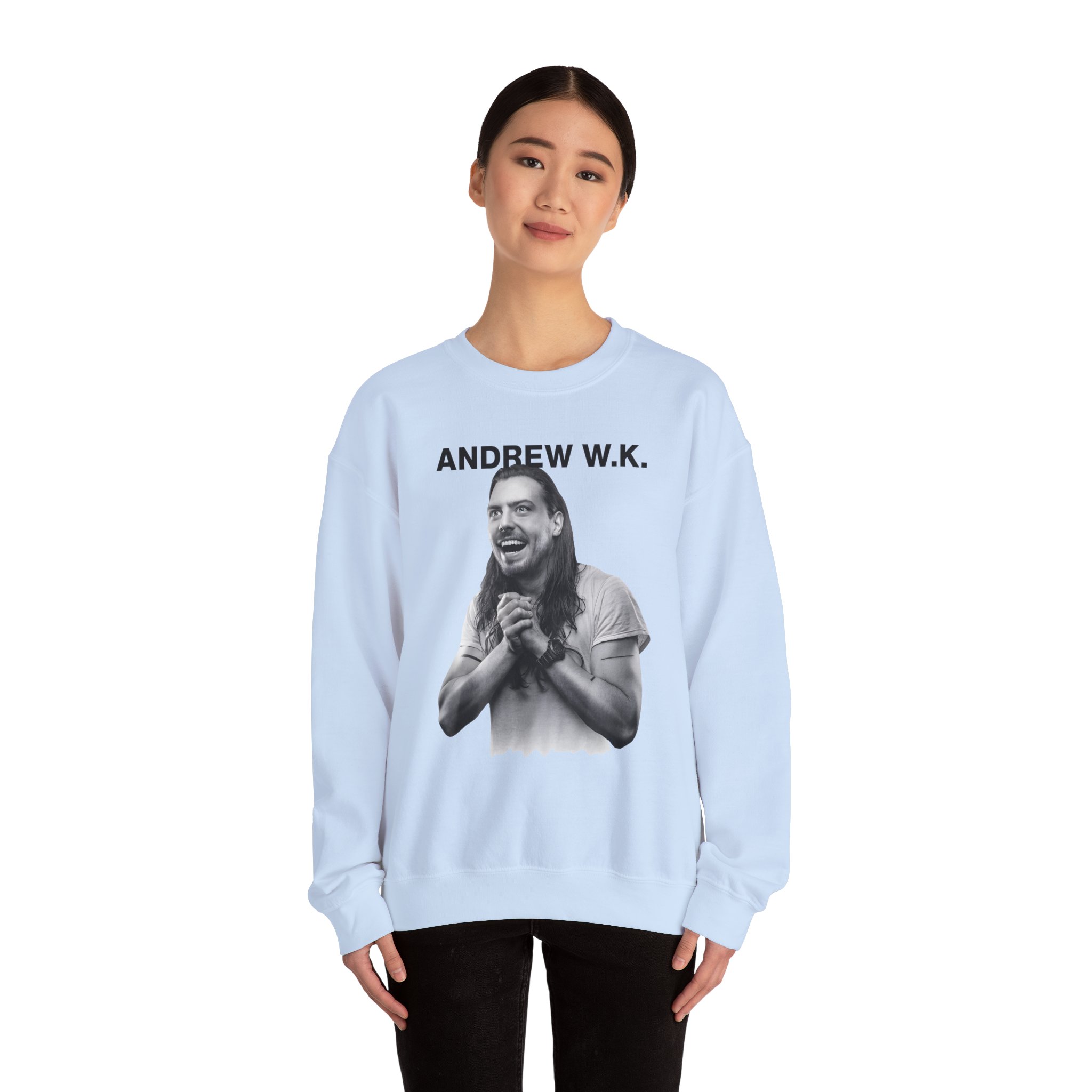 Andrew Wk Happy Unisex Heavy Blendâ„¢ Crewneck Sweatshirt