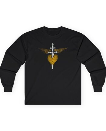 Bon Jovi Bon Jovi Gold Heart & Dagger Unisex Ultra Cotton Long Sleeve Tee