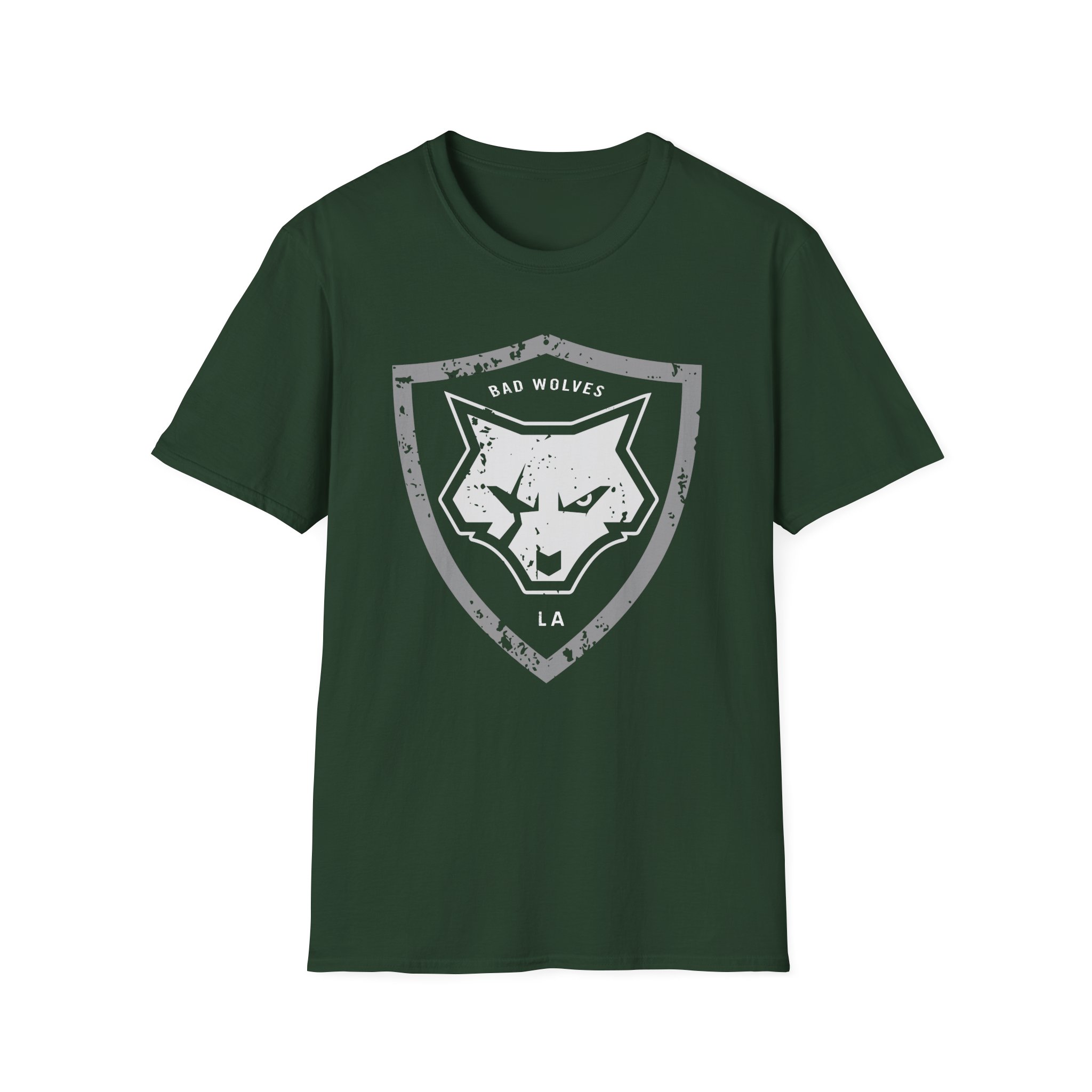 Bad Wolves Distressed Shield Unisex Softstyle T-Shirt