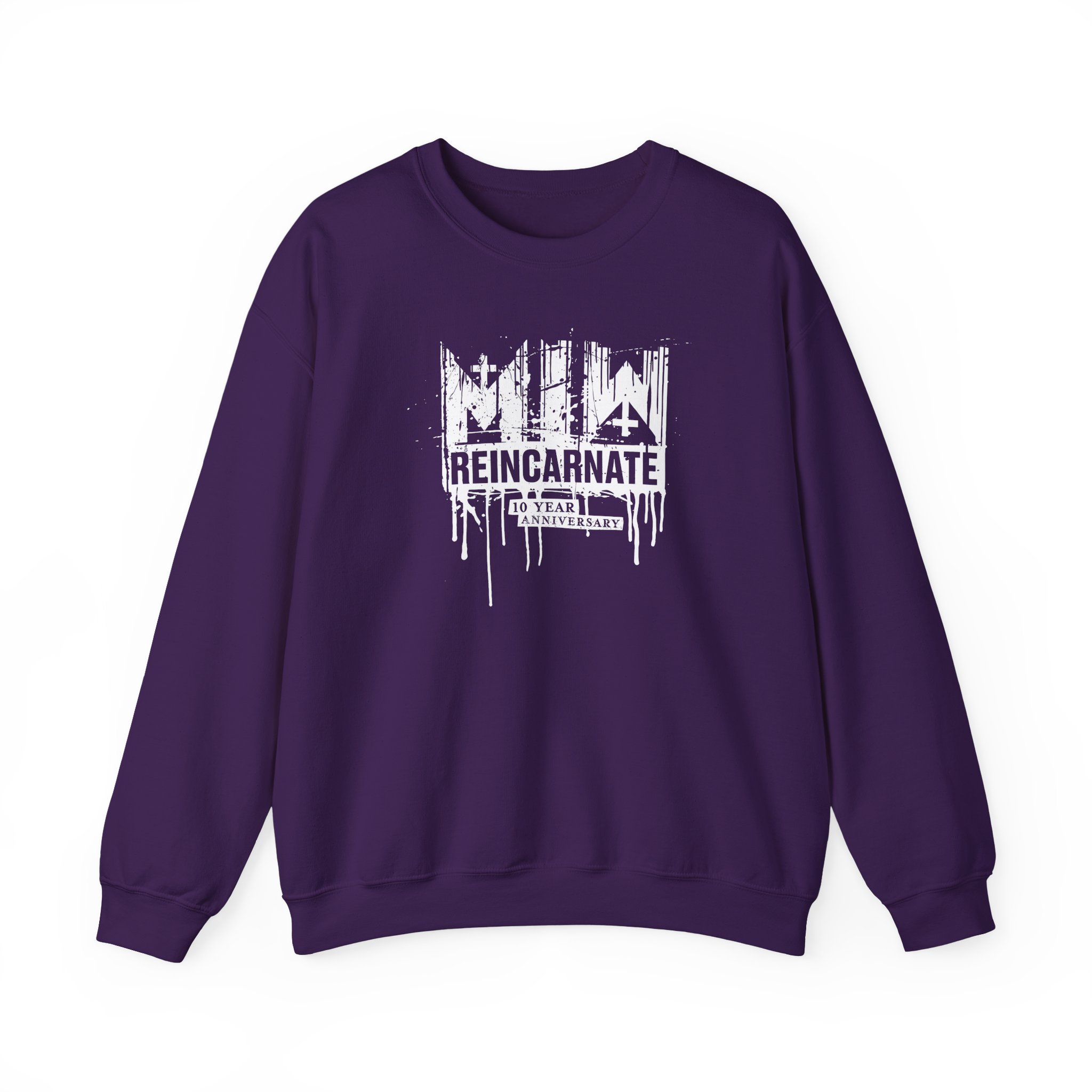 Motionless in White Reincarnate 10 Year Drip Logo Unisex Heavy Blendâ„¢ Crewneck Sweatshirt