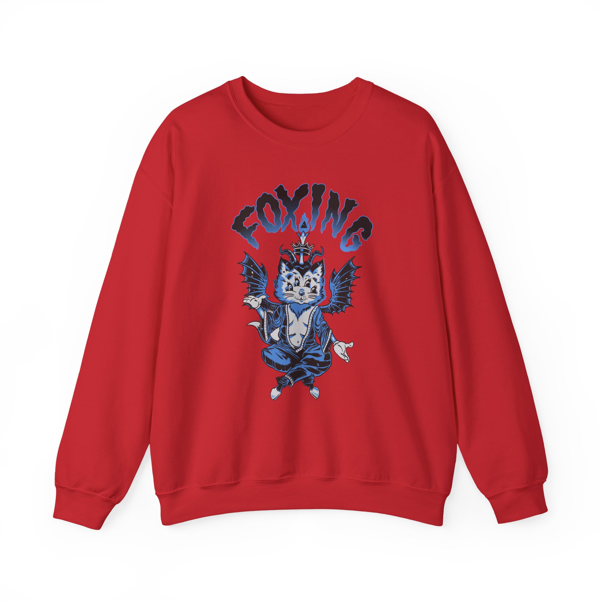Foxing Four-eyed Cat Unisex Heavy Blendâ„¢ Crewneck Sweatshirt