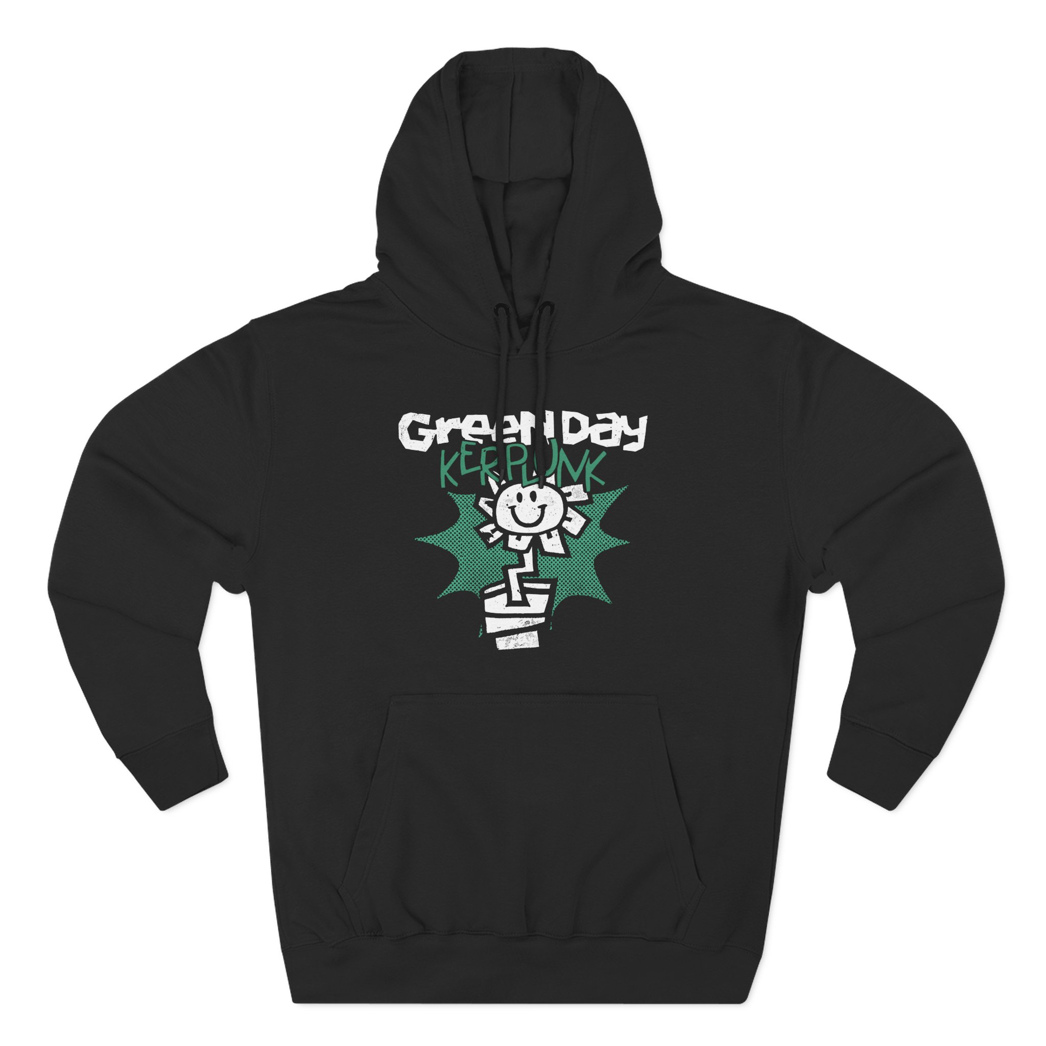 Green Day Kerplunk Vintage Flower Three-Panel Fleece Hoodie