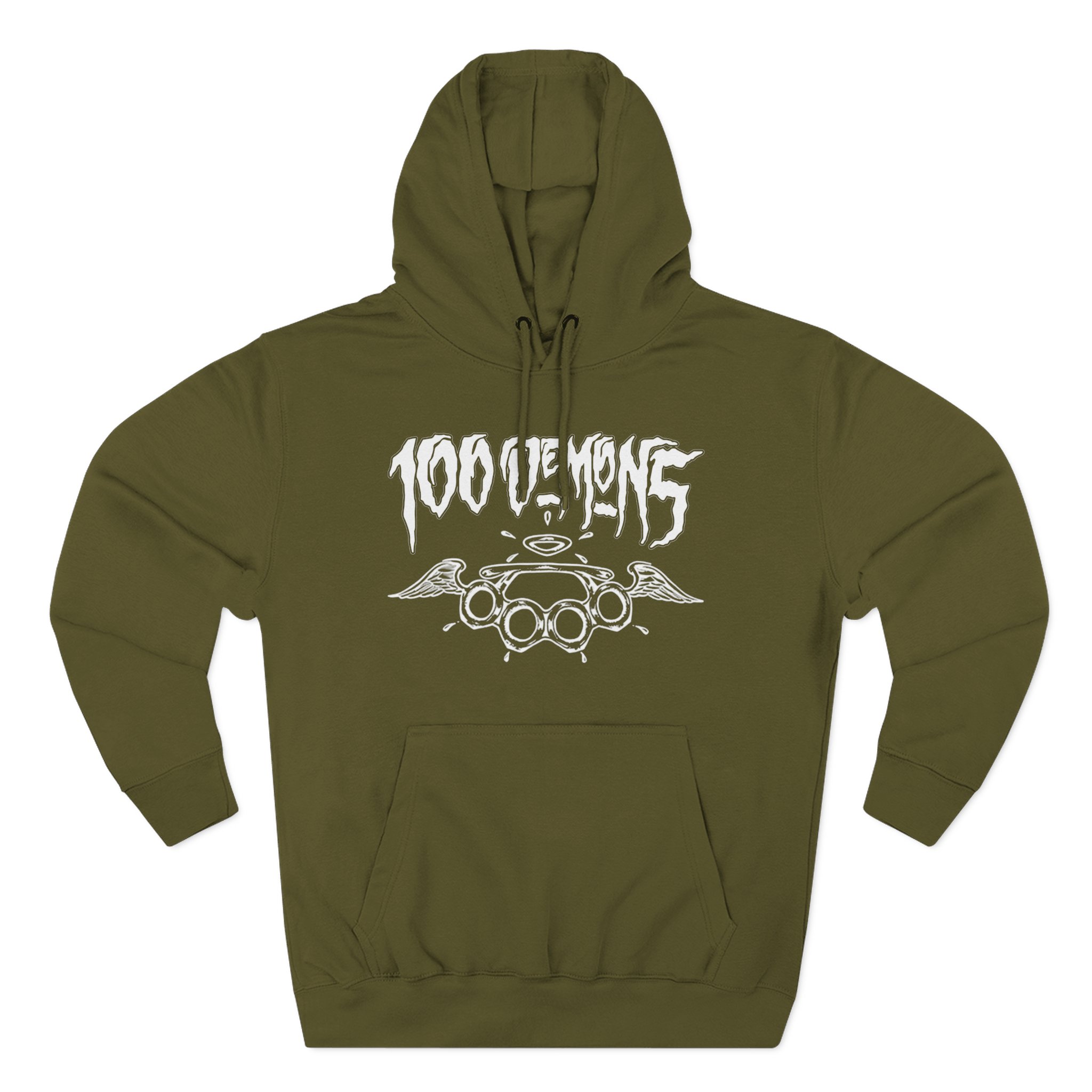 100 Demons Spade Sickle Three-Panel Fleece Hoodie