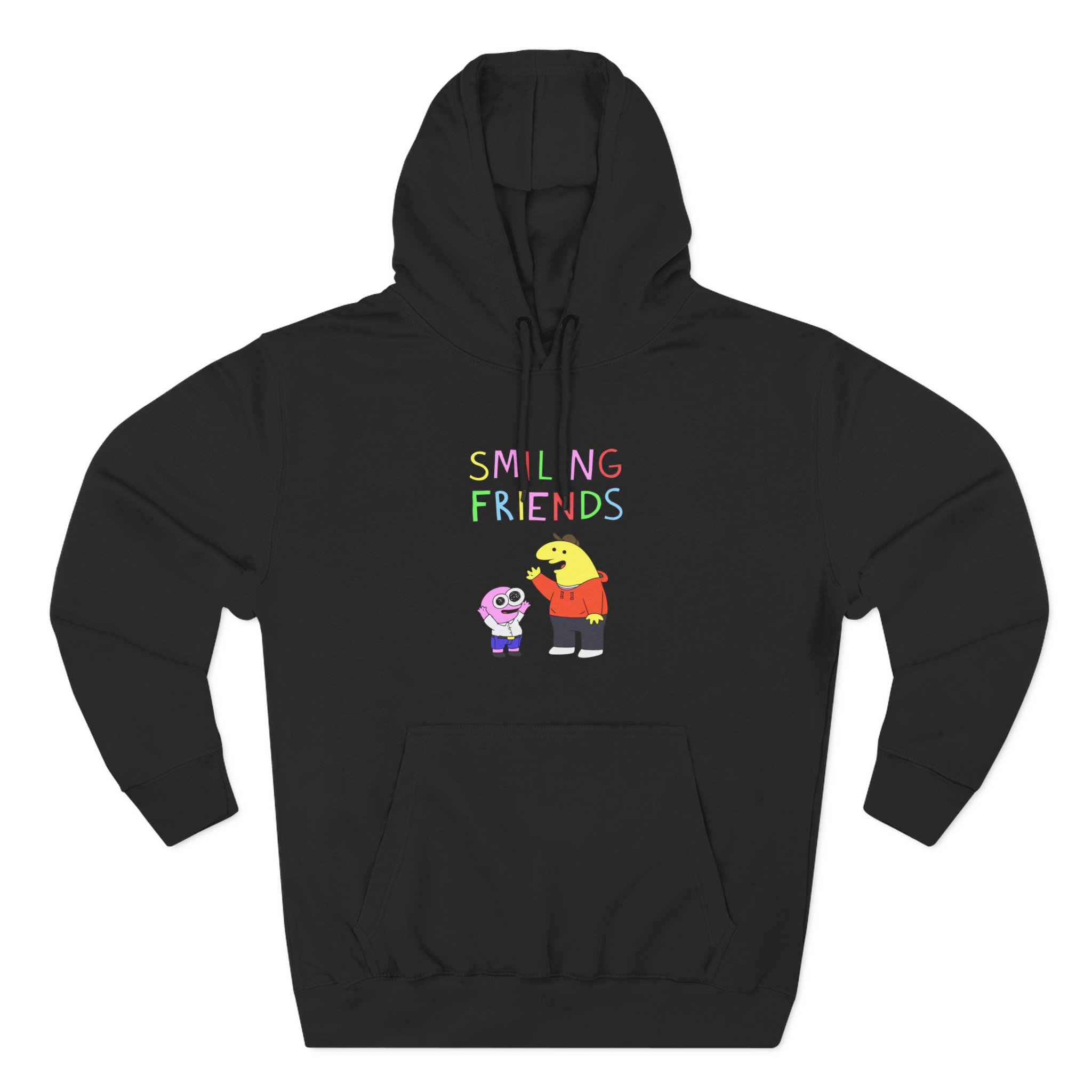 Smiling Friends Charlie Pim Allan Glep Three-panel Fleece Hoodie