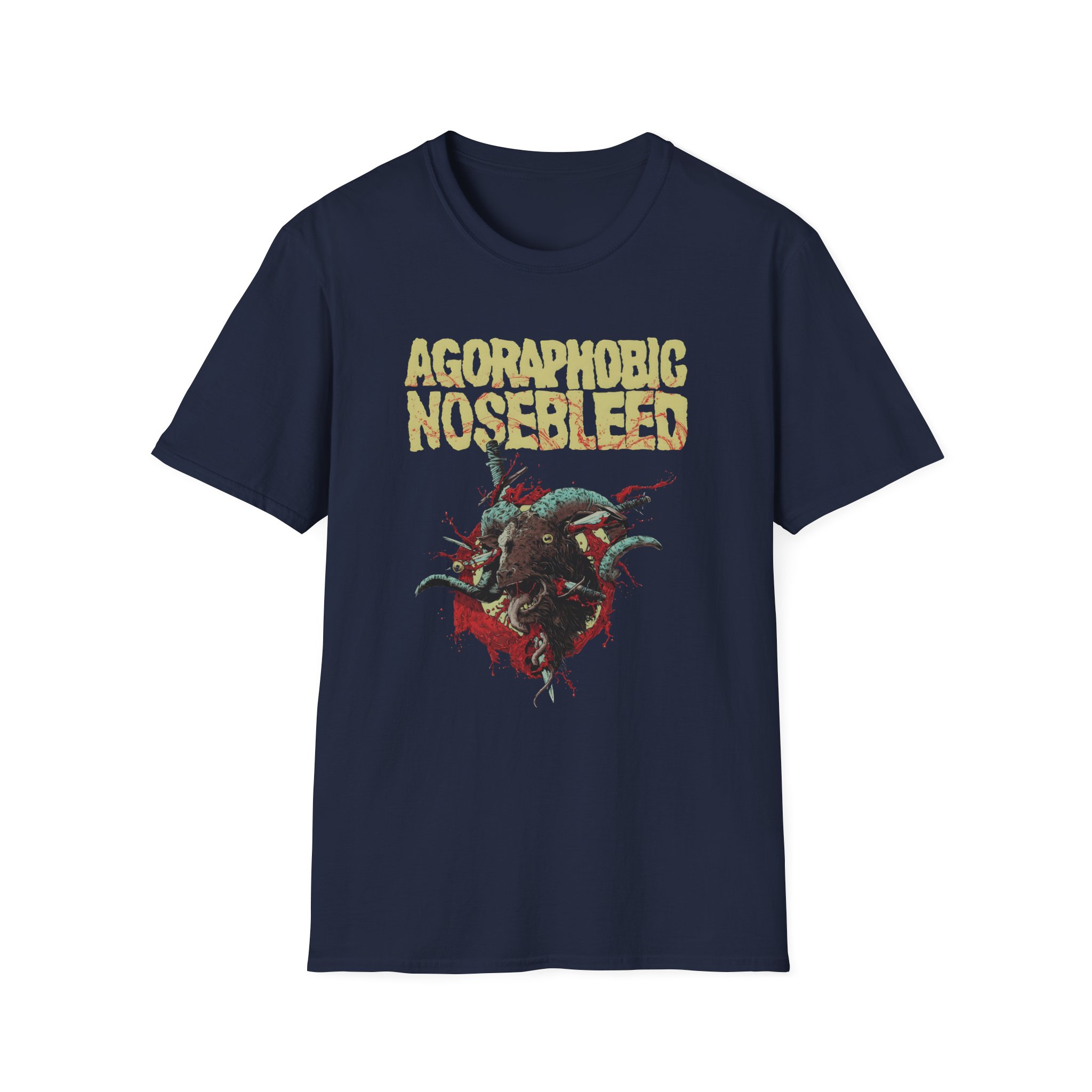 Agoraphobic Nosebleed Goat Head Unisex Softstyle T-Shirt